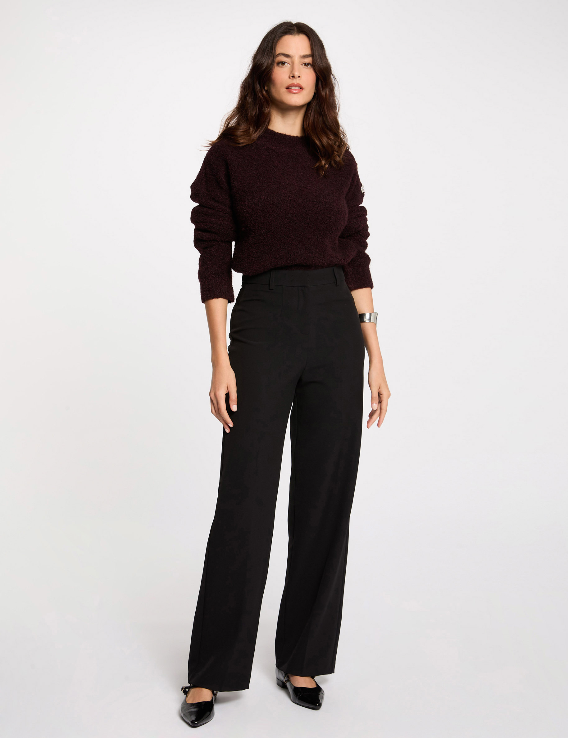 pantalon droit a pinces noir femme Pantalon droit à pinces noir femme