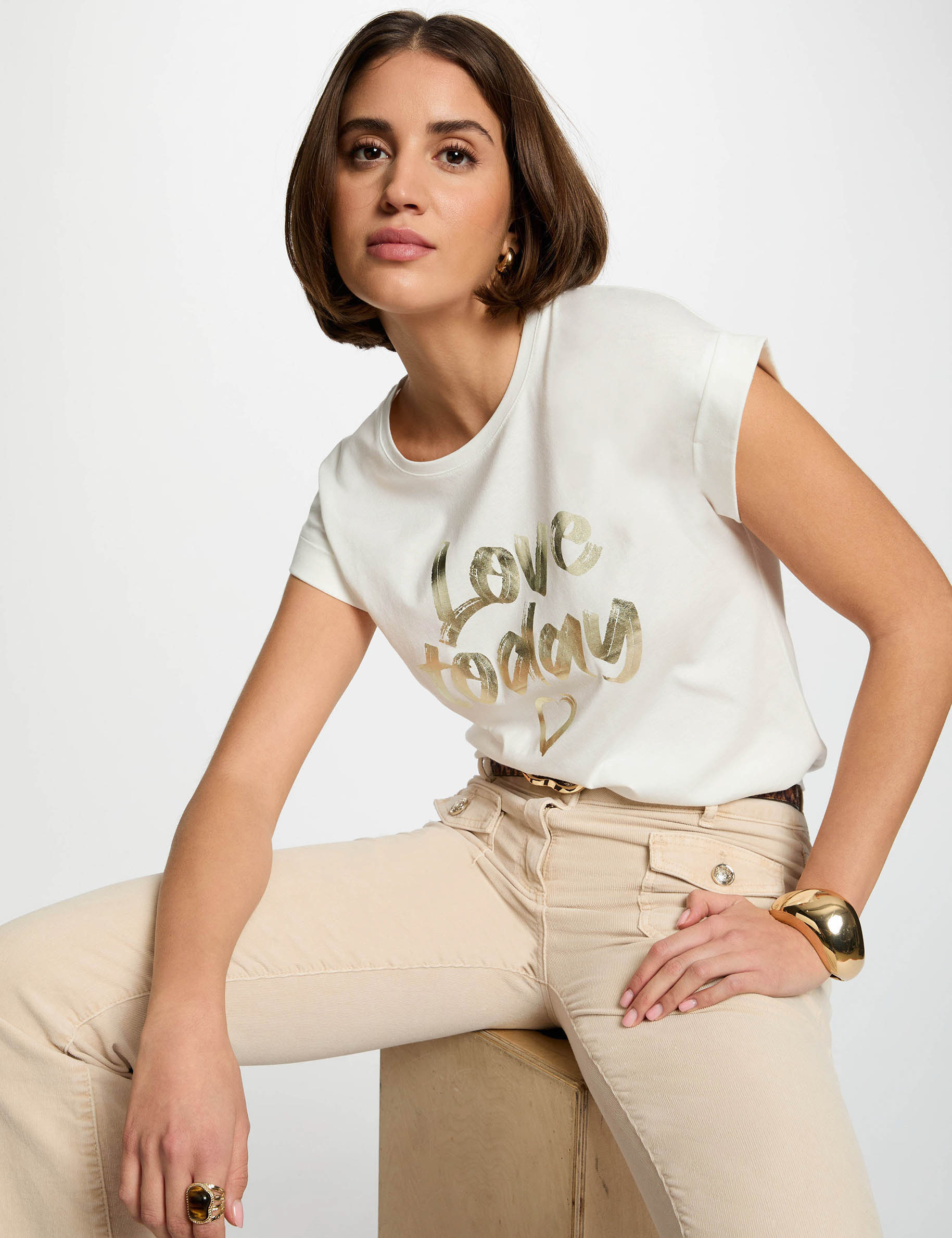 t shirt mit aufdruck weiss damen T-Shirt mit Aufdruck weiss damen