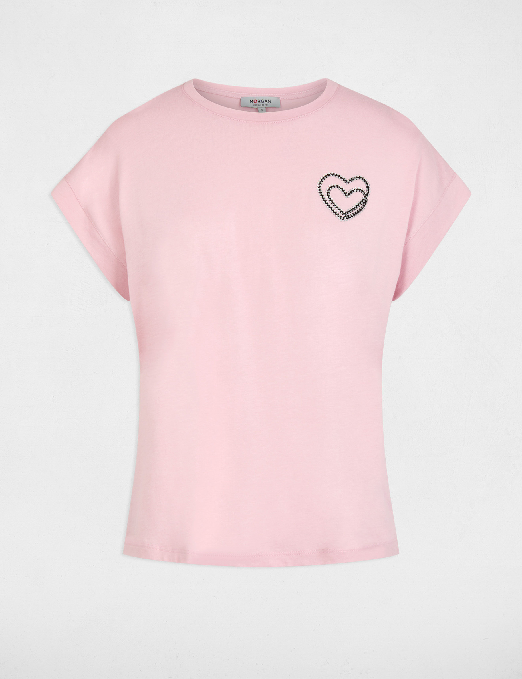 T-Shirt mit kurzen &Auml;rmeln rosa damen