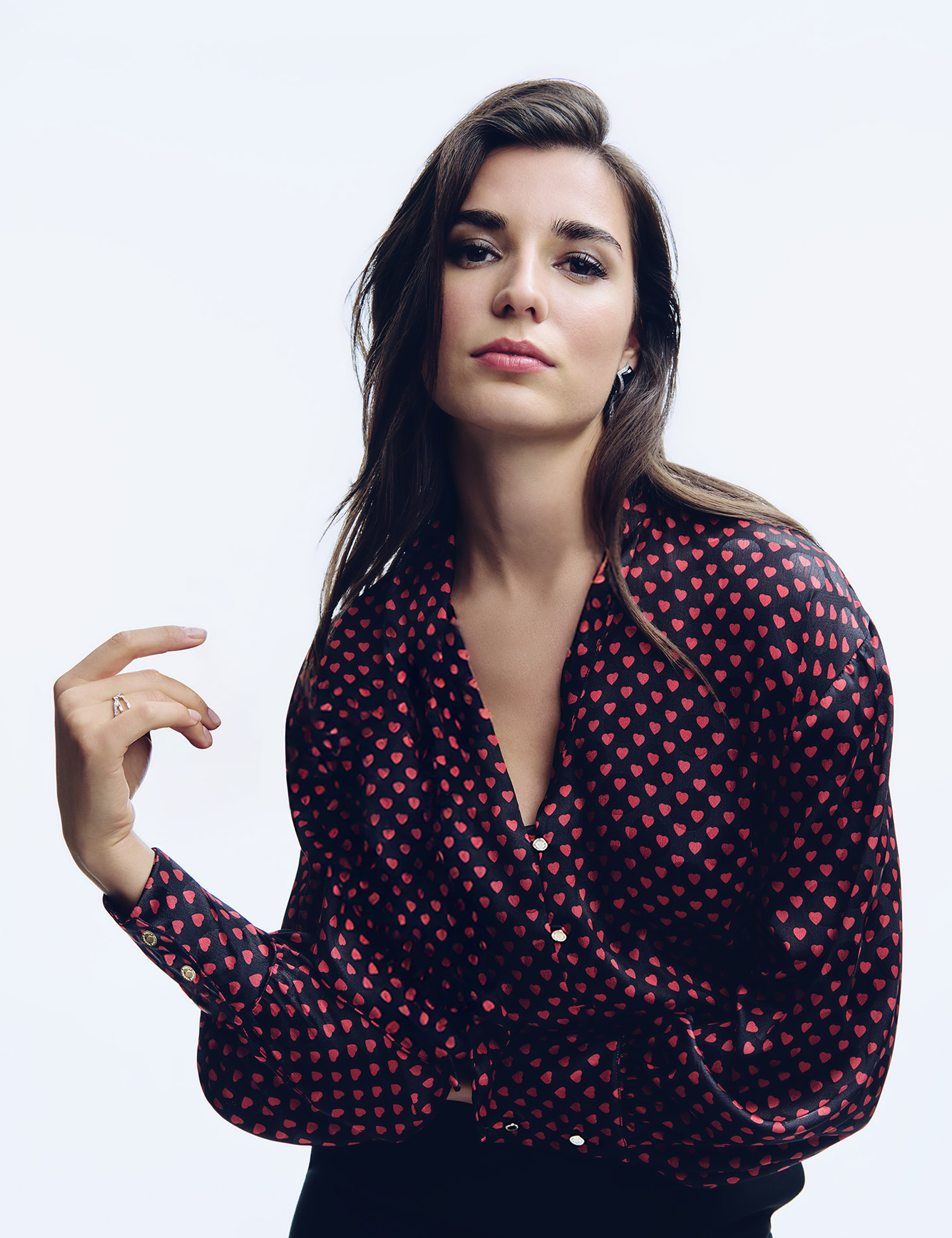 Chemise col &agrave; revers multicolore femme