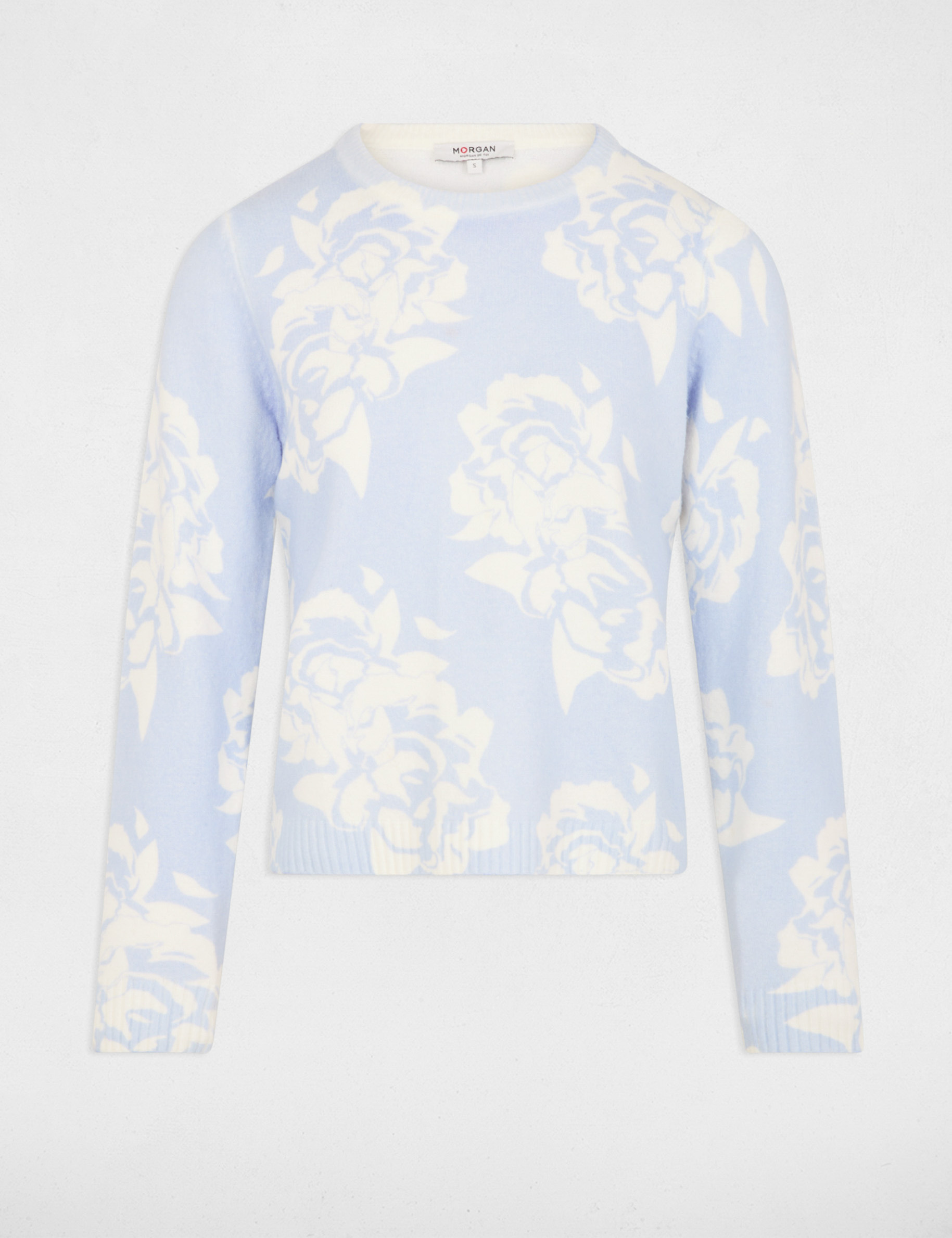 rundhalspullover mit print himmelblau damen Rundhalspullover mit Print himmelblau damen