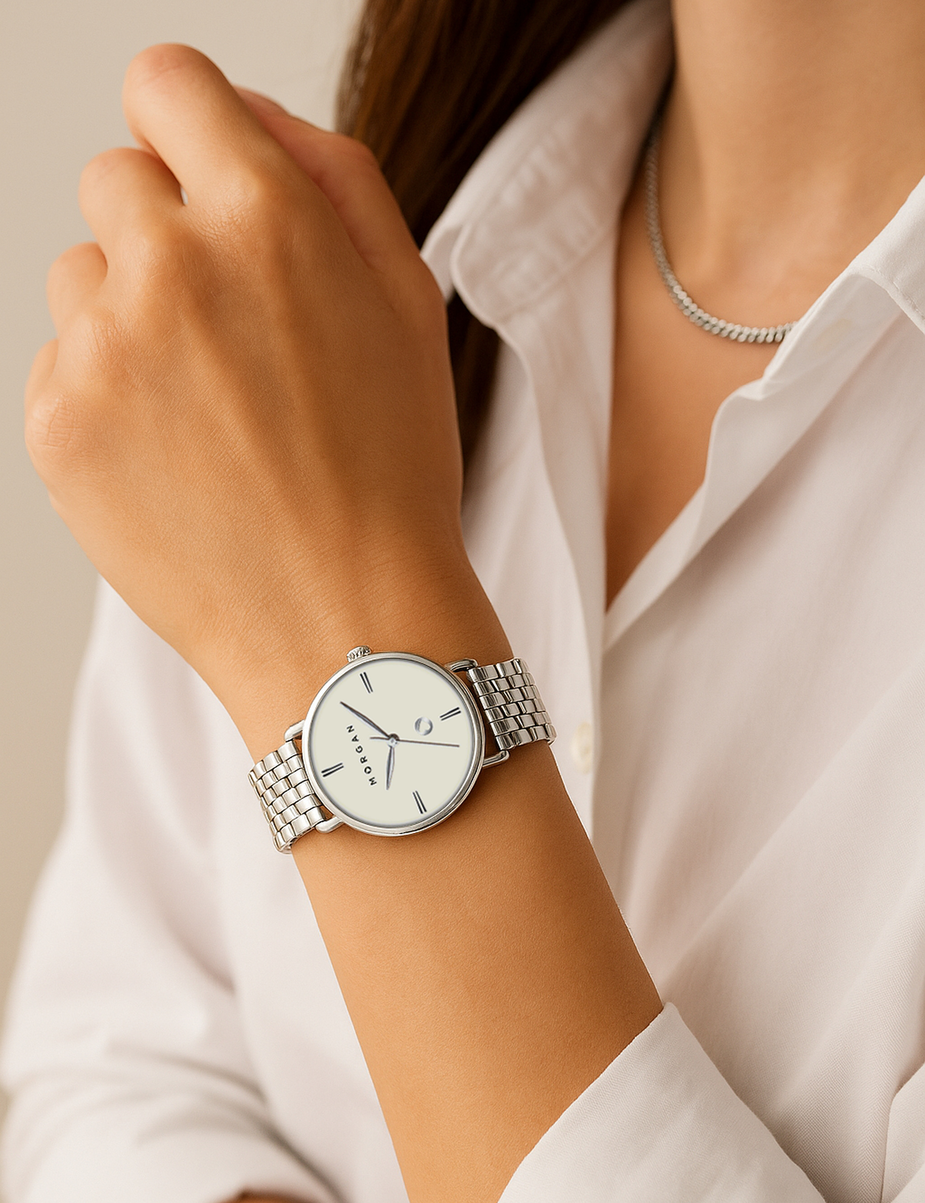 Uhr couleur argent damen