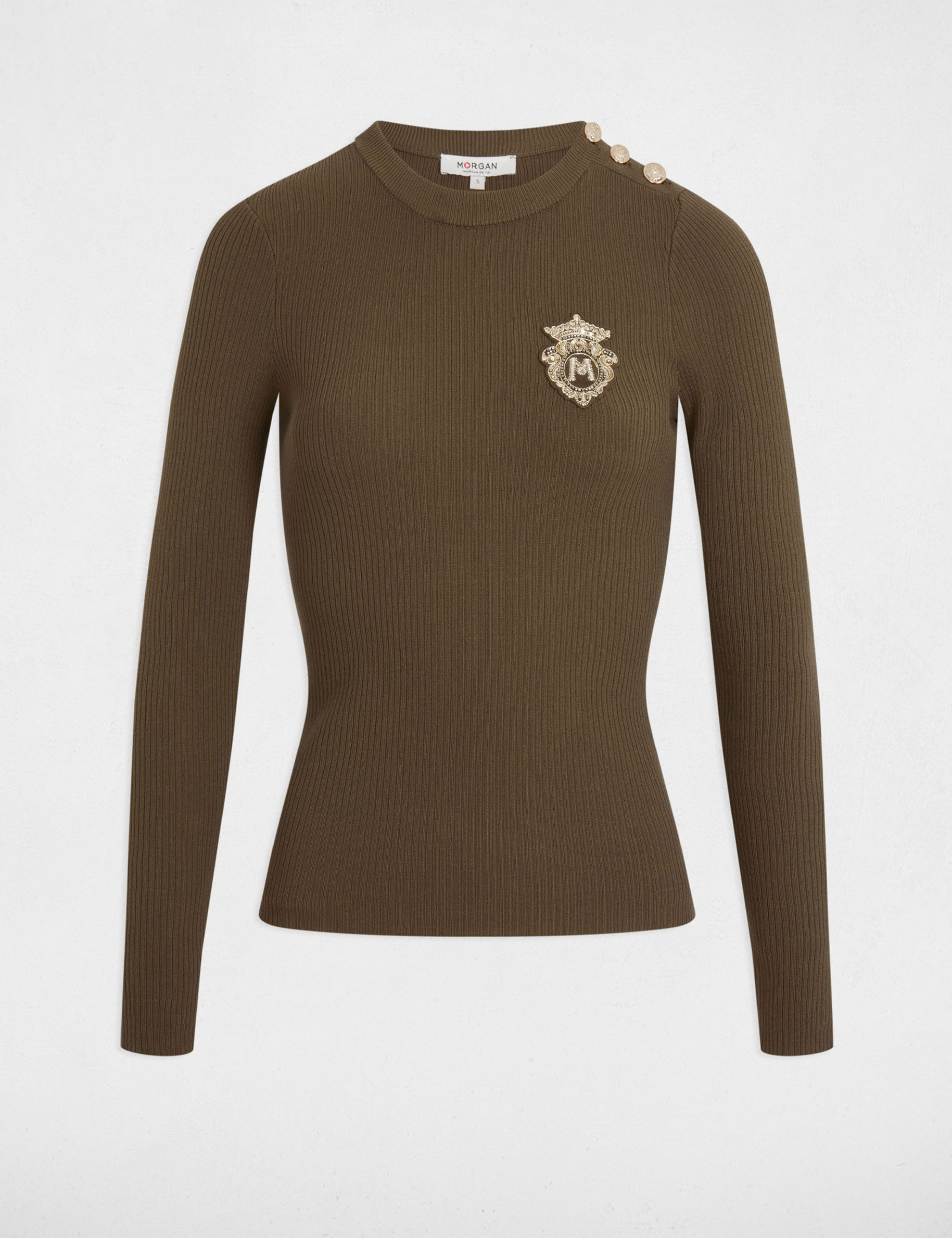 pullover mit rundhalsausschnitt khakigrun damen Pullover mit Rundhalsausschnitt khakigrün damen