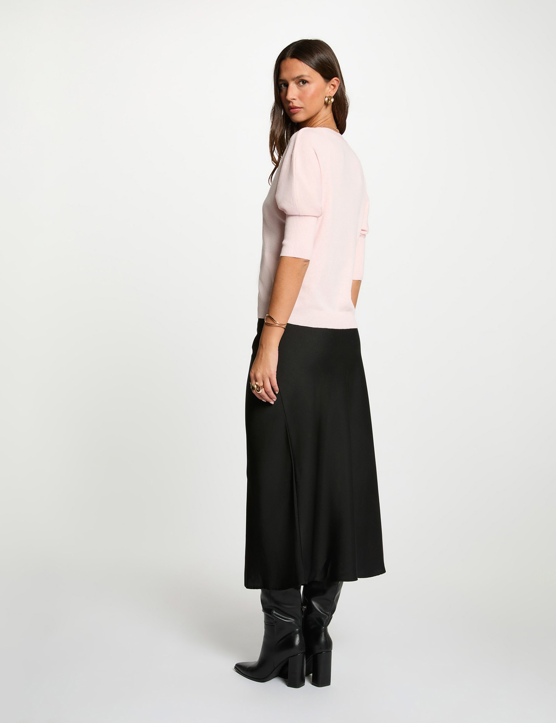 Strickjacke mit V-Ausschnitt hellrosa damen