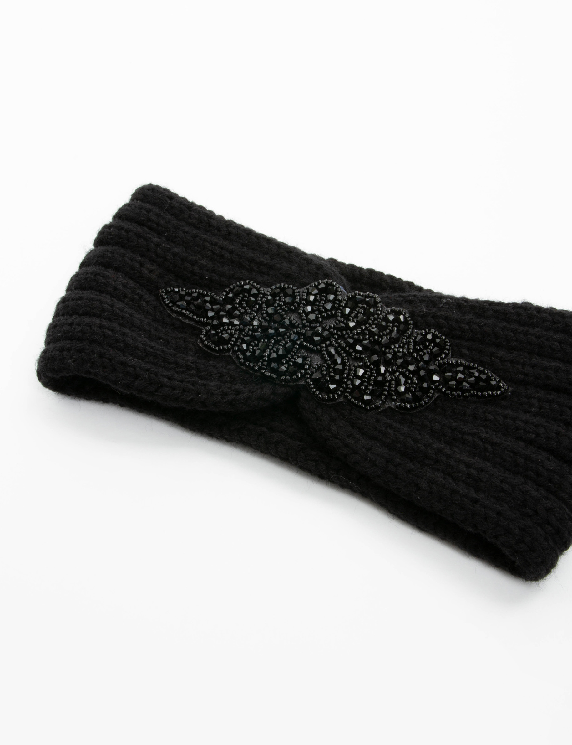 bandeau avec detail en perles noir femme Bandeau avec détail en perles noir femme