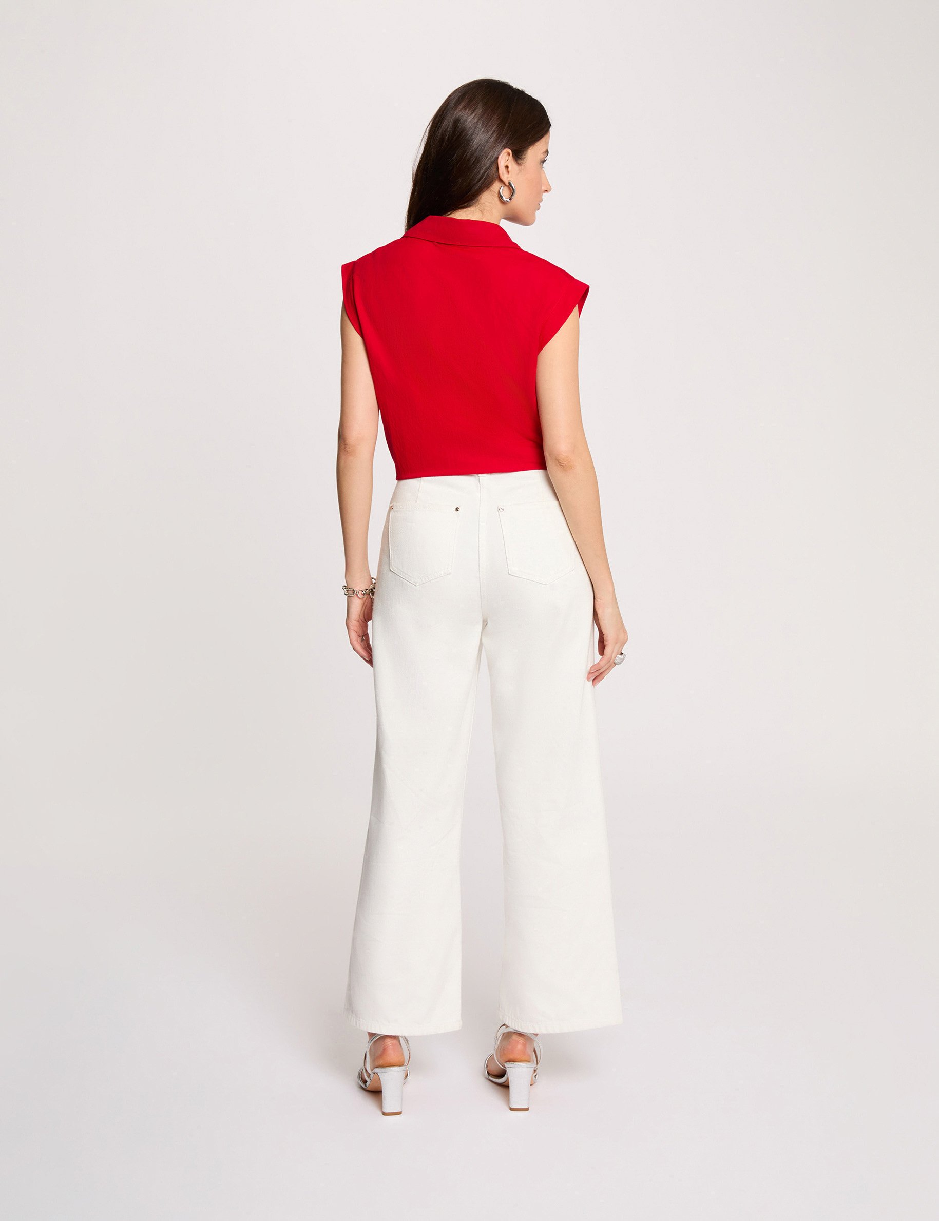 &Auml;rmellose Bluse rot damen