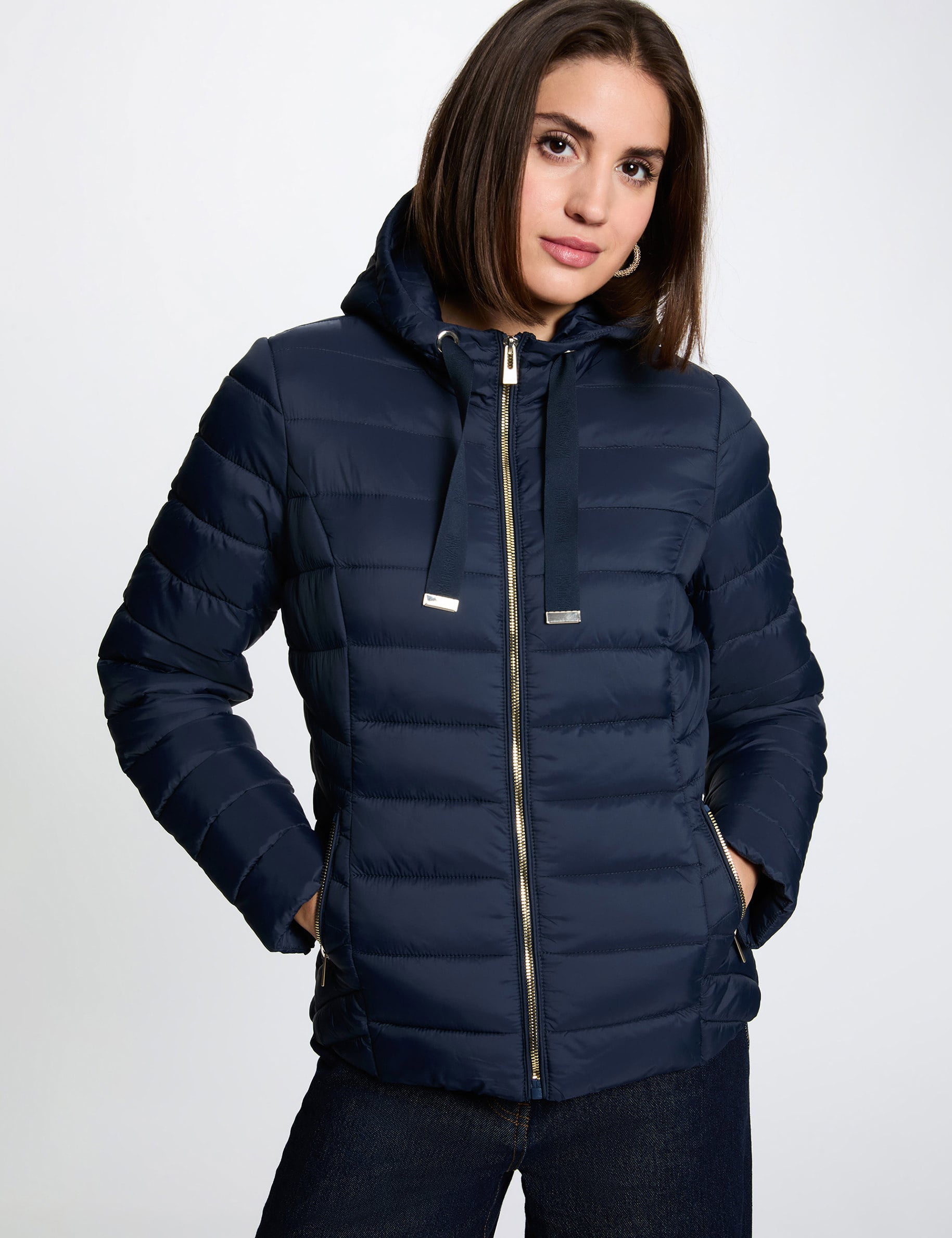 Steppjacke mit Stehkragen marineblau damen