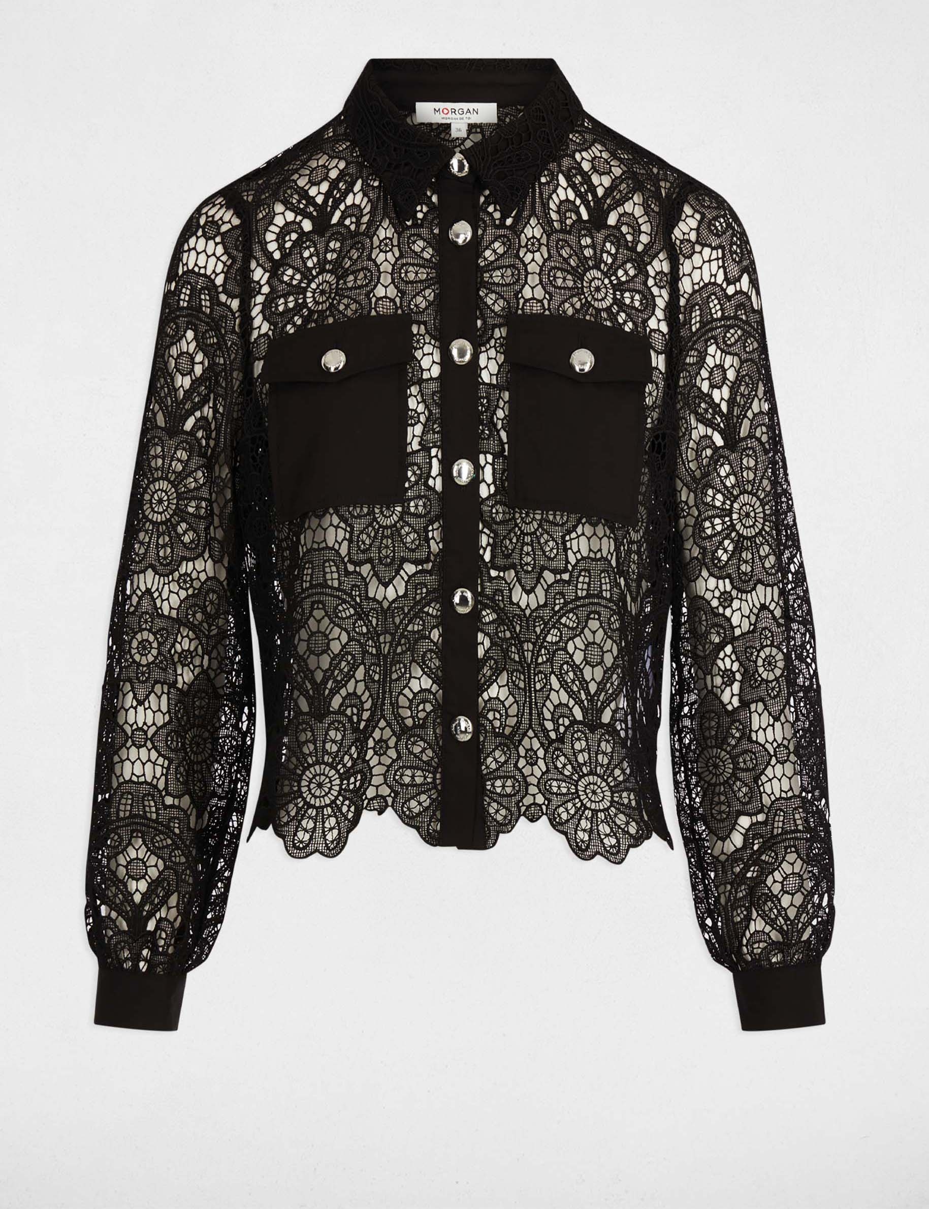 Langarmhemd schwarz damen