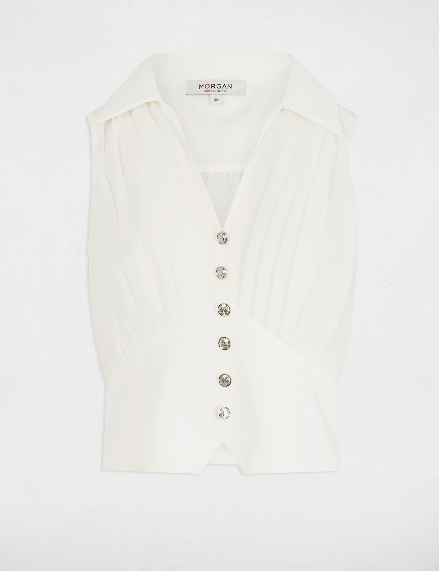 armelloses plissee top weiss damen Ärmelloses Plissee-Top weiss damen