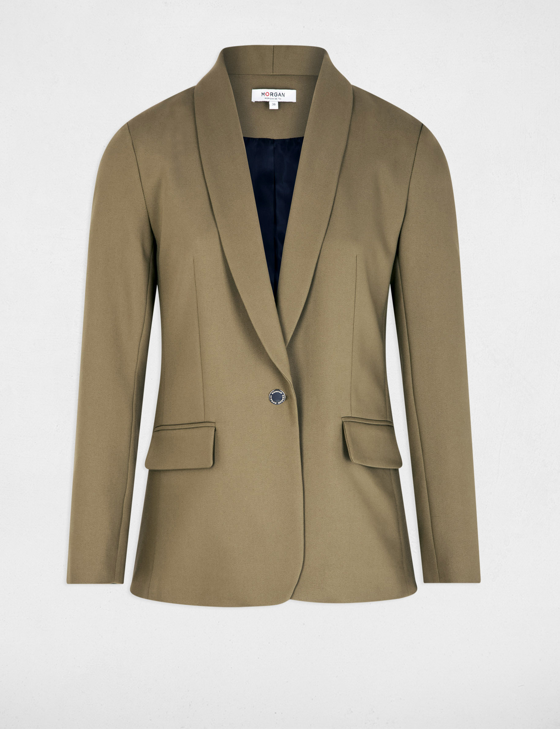 Kurze Jacke mit Schalkragen khakigr&uuml;n damen