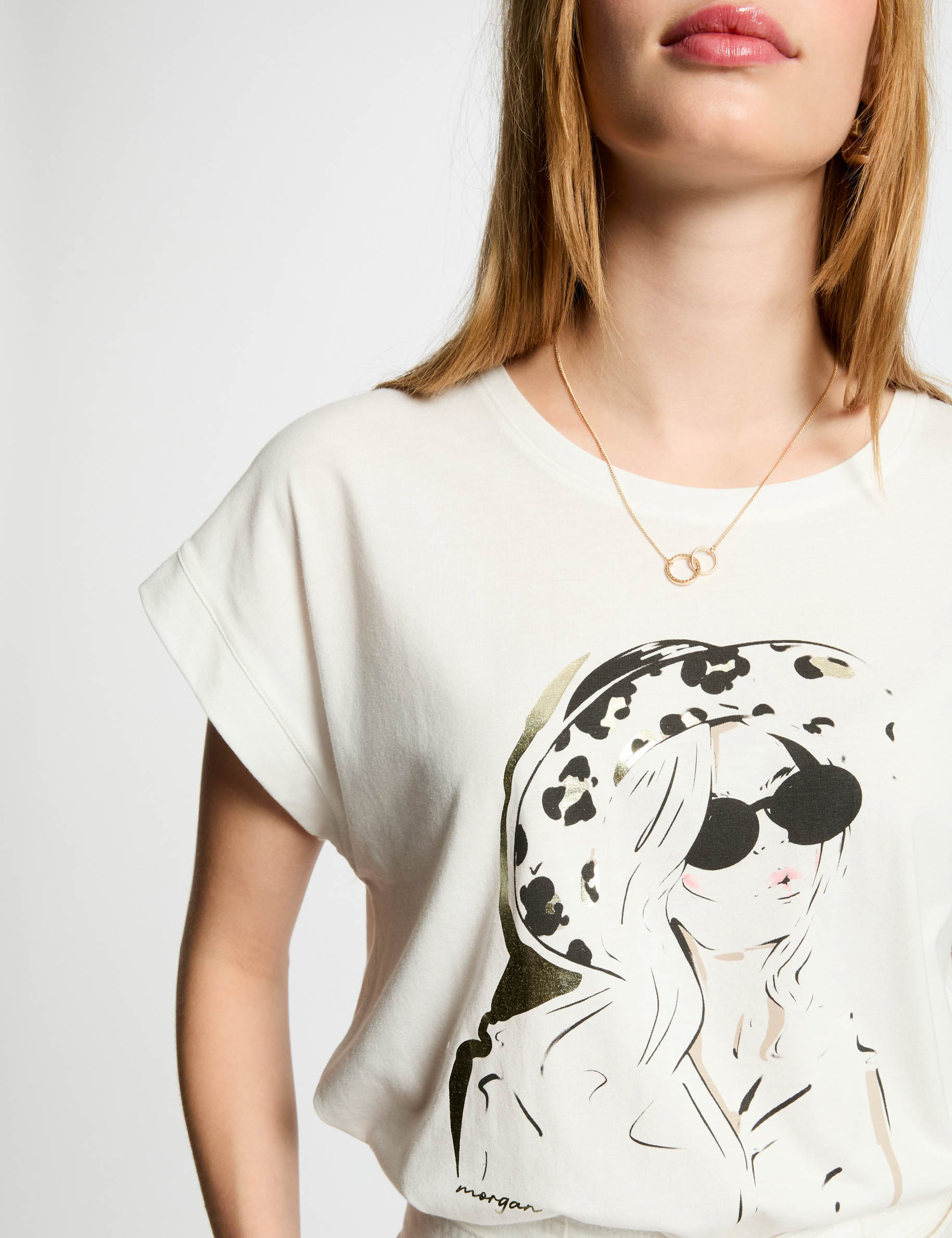 t shirt a inscription blanc femme T-shirt à inscription blanc femme