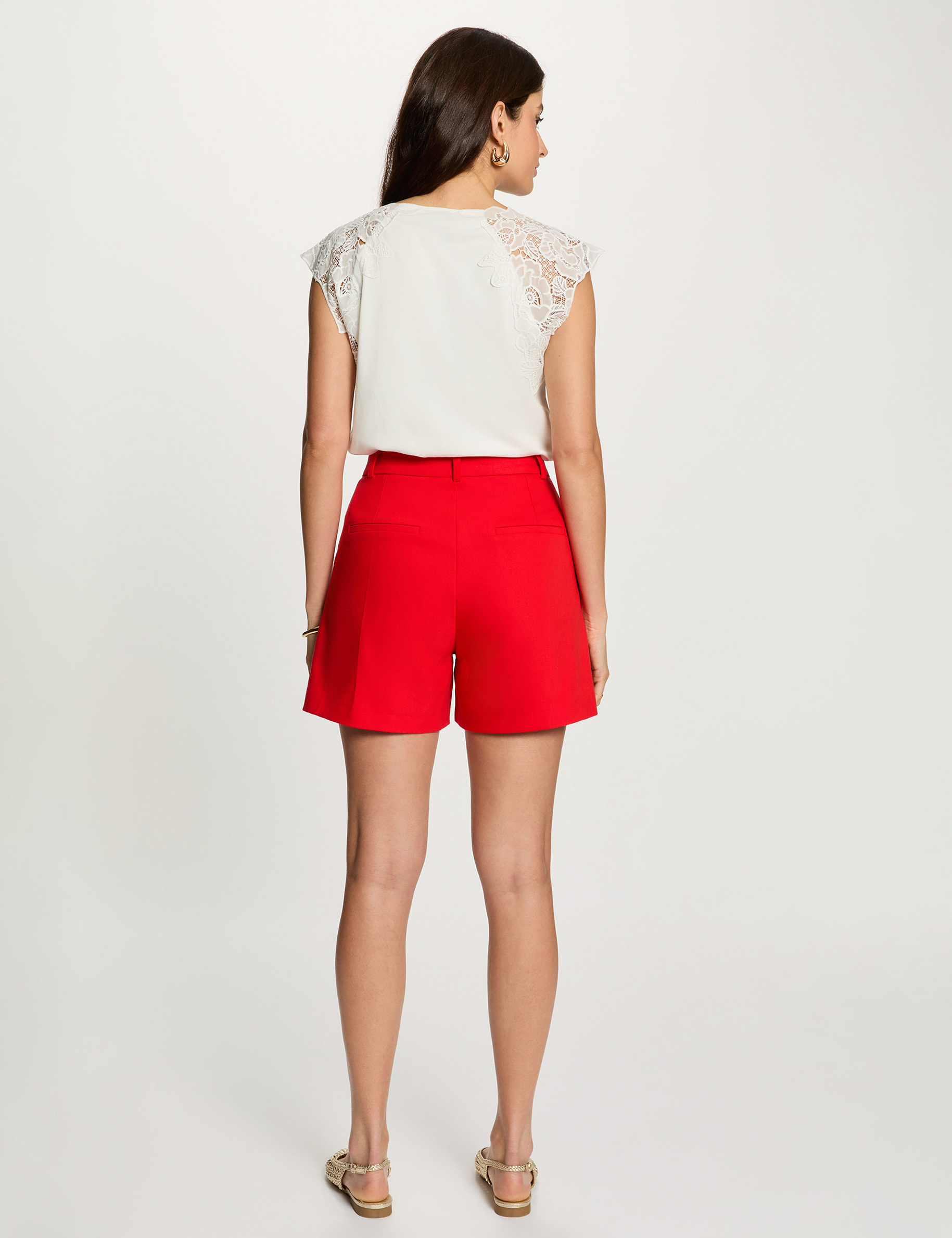 &Auml;rmelloses Spitzen-Top weiss damen