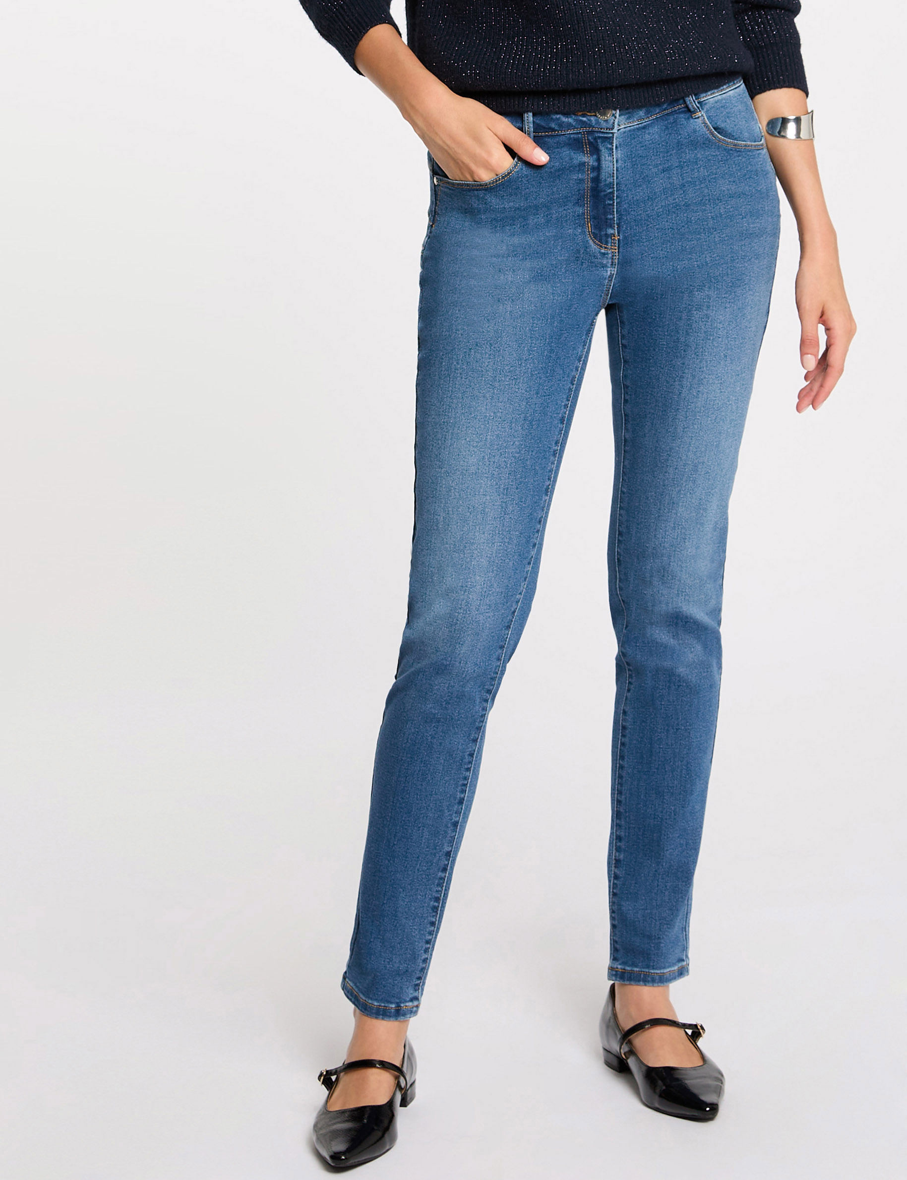 jeans slim taille standard denim stone femme Jeans slim taille standard denim stone femme