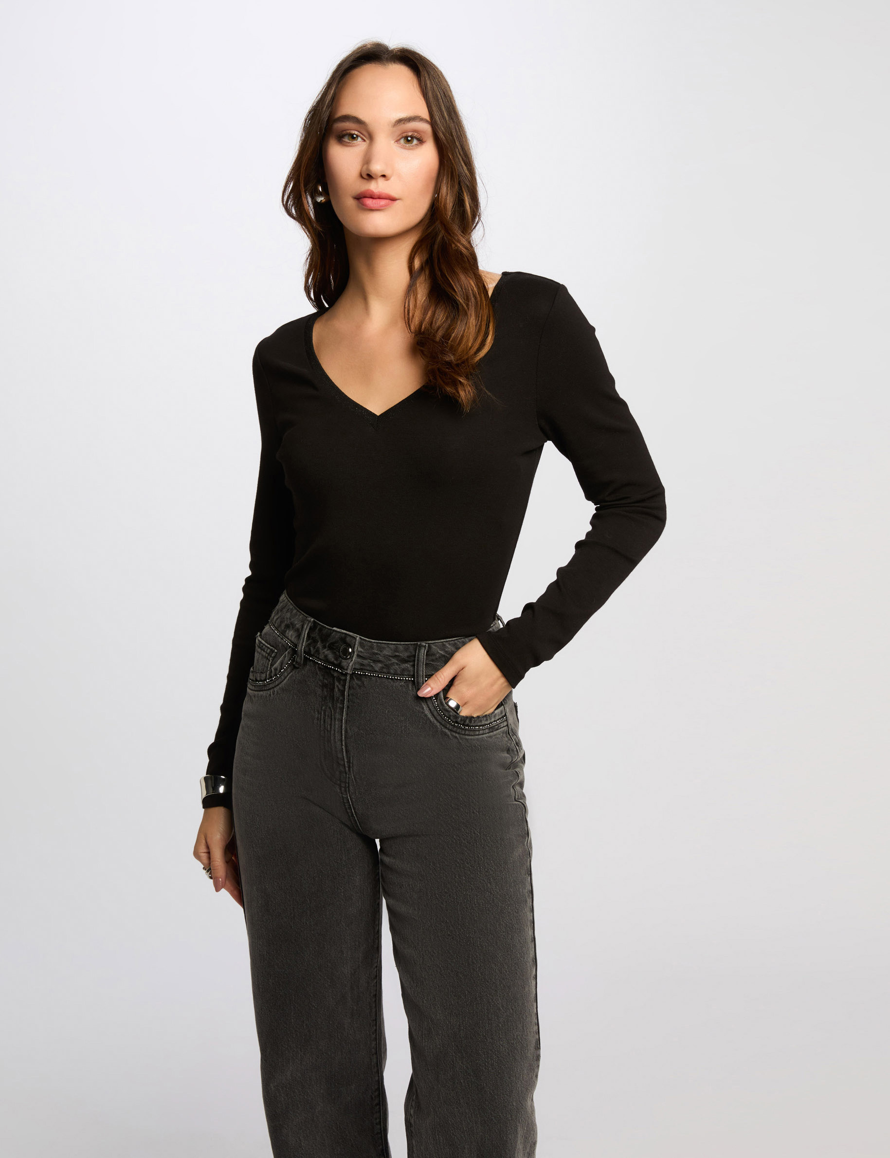 langarm t shirt schwarz damen Langarm-T-Shirt schwarz damen