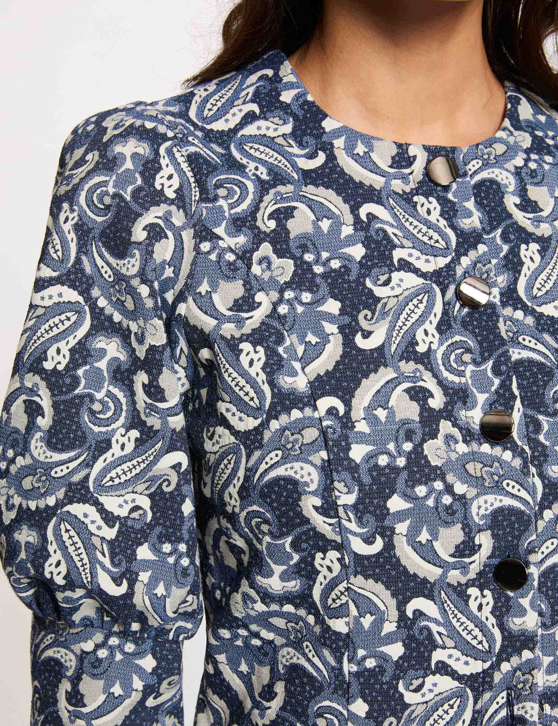 Veste manches bouffantes bleu femme