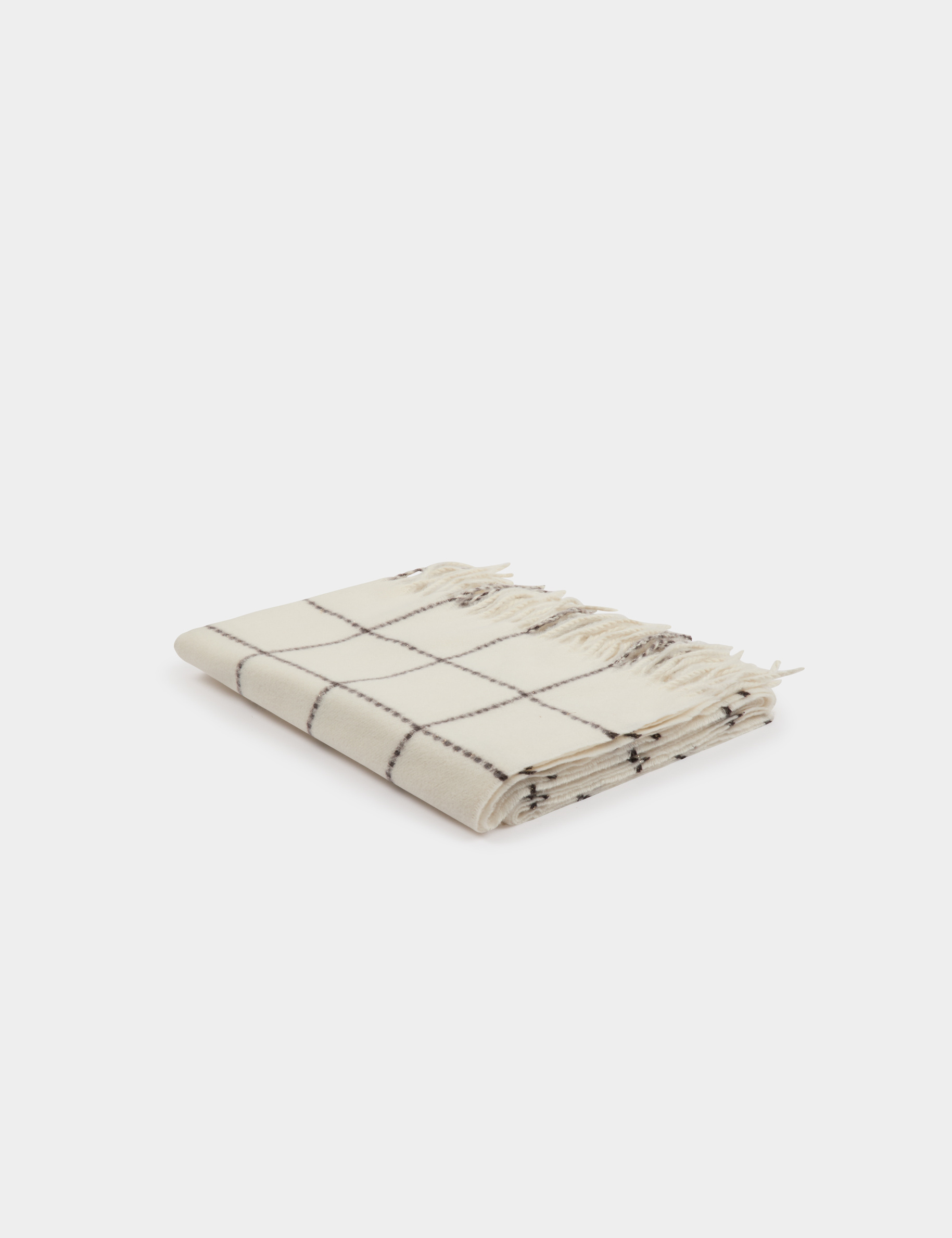 &Eacute;charpe &agrave; carreaux blanc femme