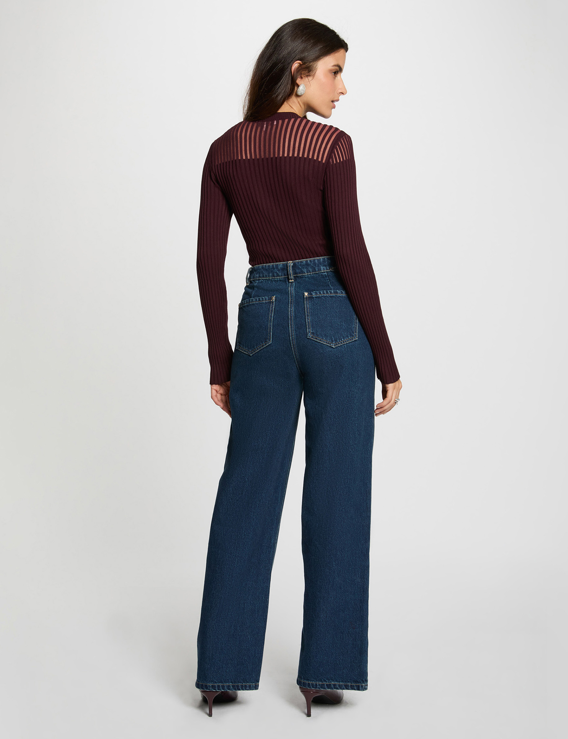 pullover mit langen armeln pflaume damen Pullover mit langen Ärmeln pflaume damen