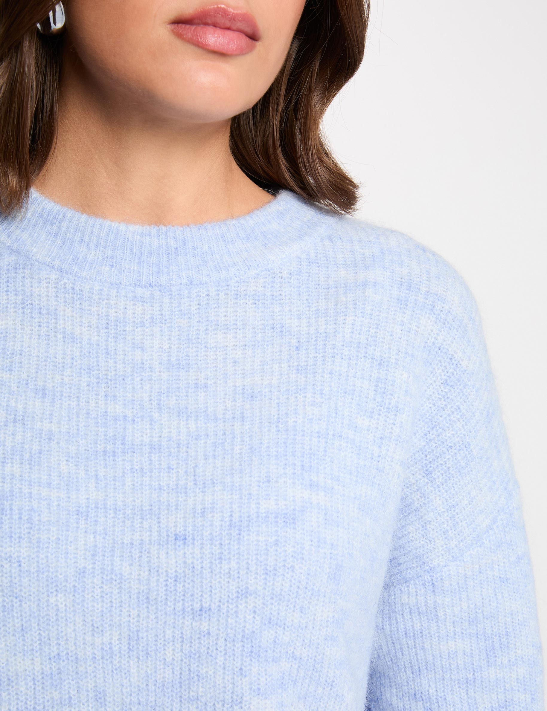 Pullover mit Rundhalsausschnitt himmelblau damen