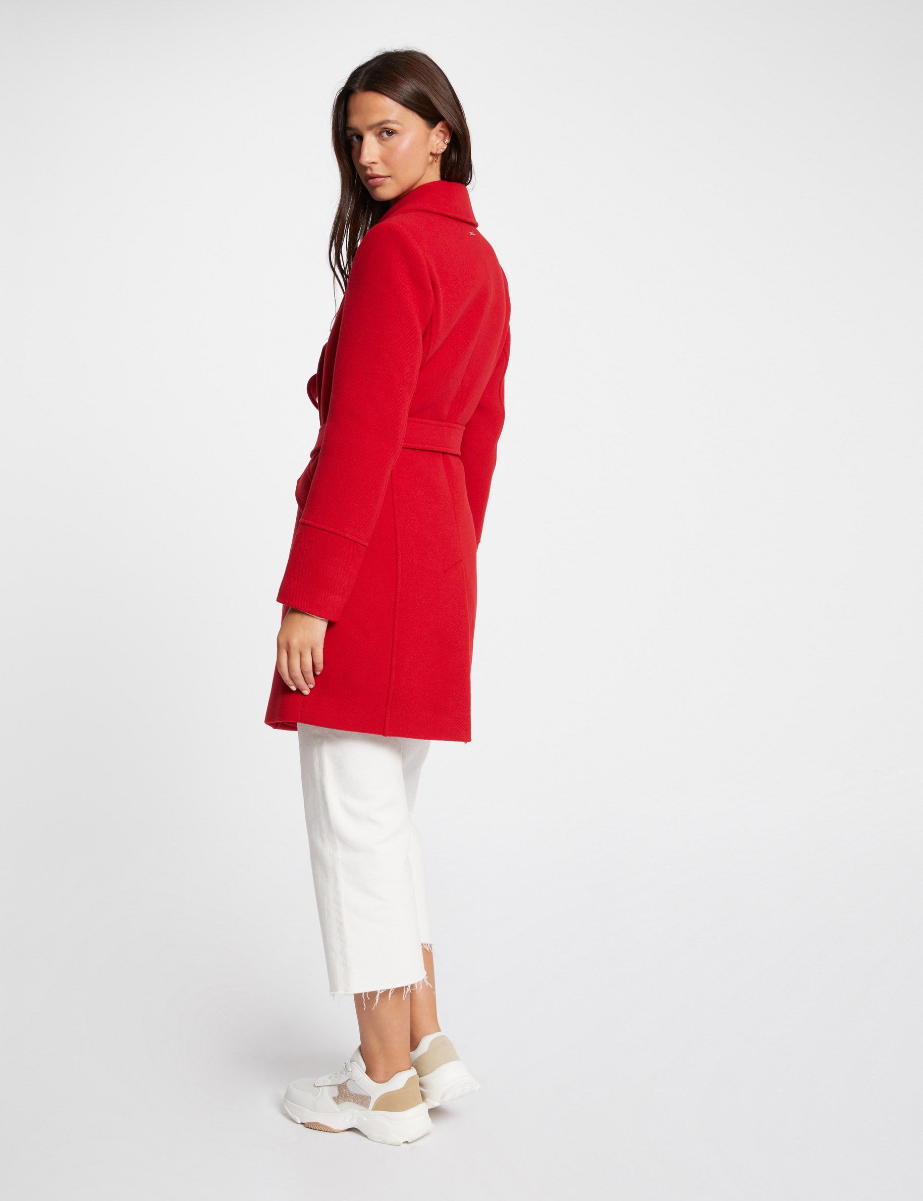 Manteau rouge cintré femme 2025