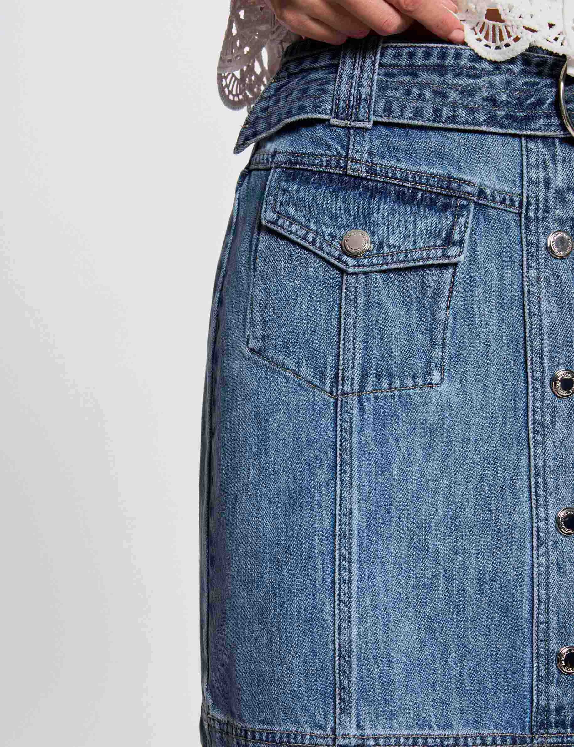 jupe courte en jean denim stone femme Jupe courte en jean denim stone femme