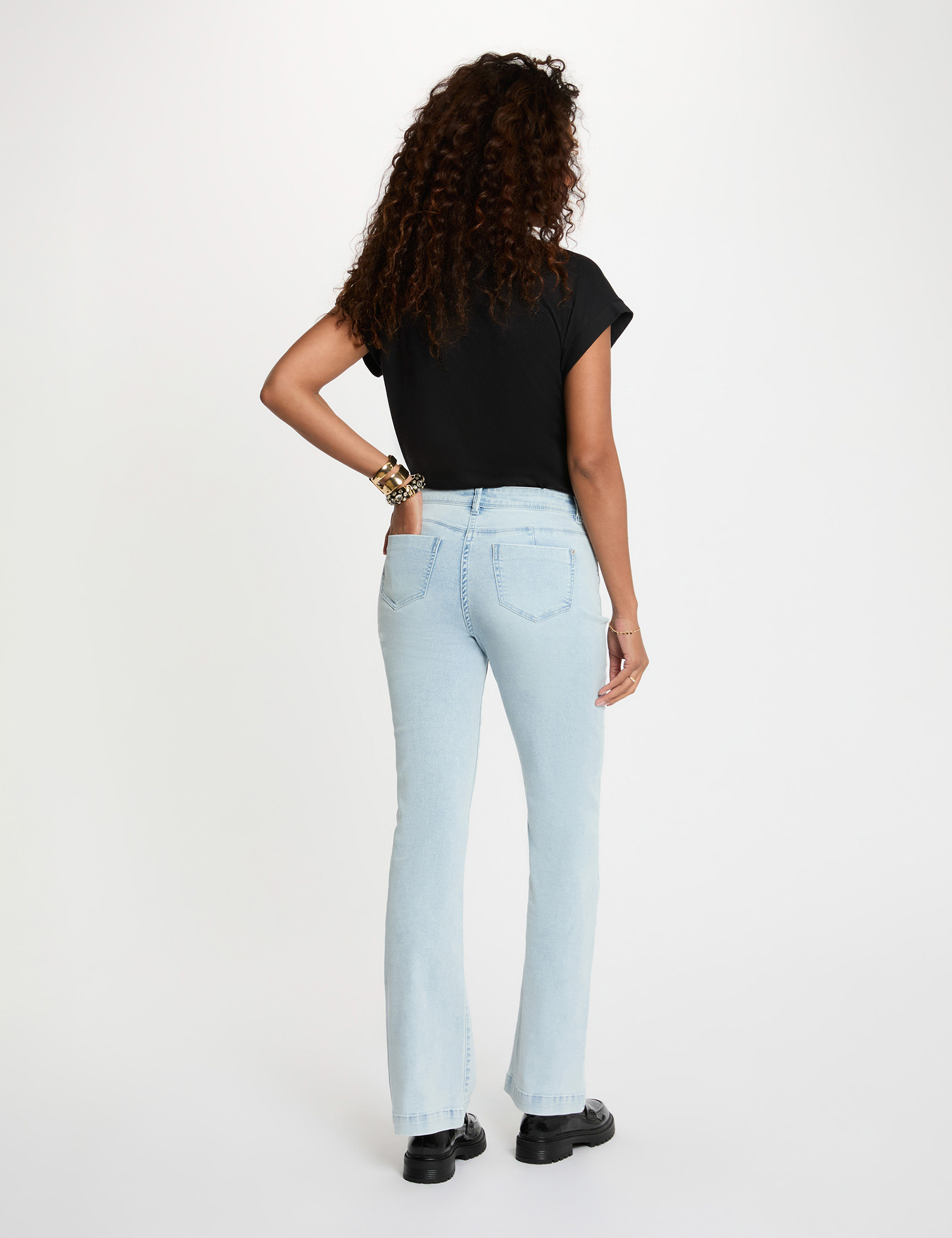 Jean bootcut denim bleach femme