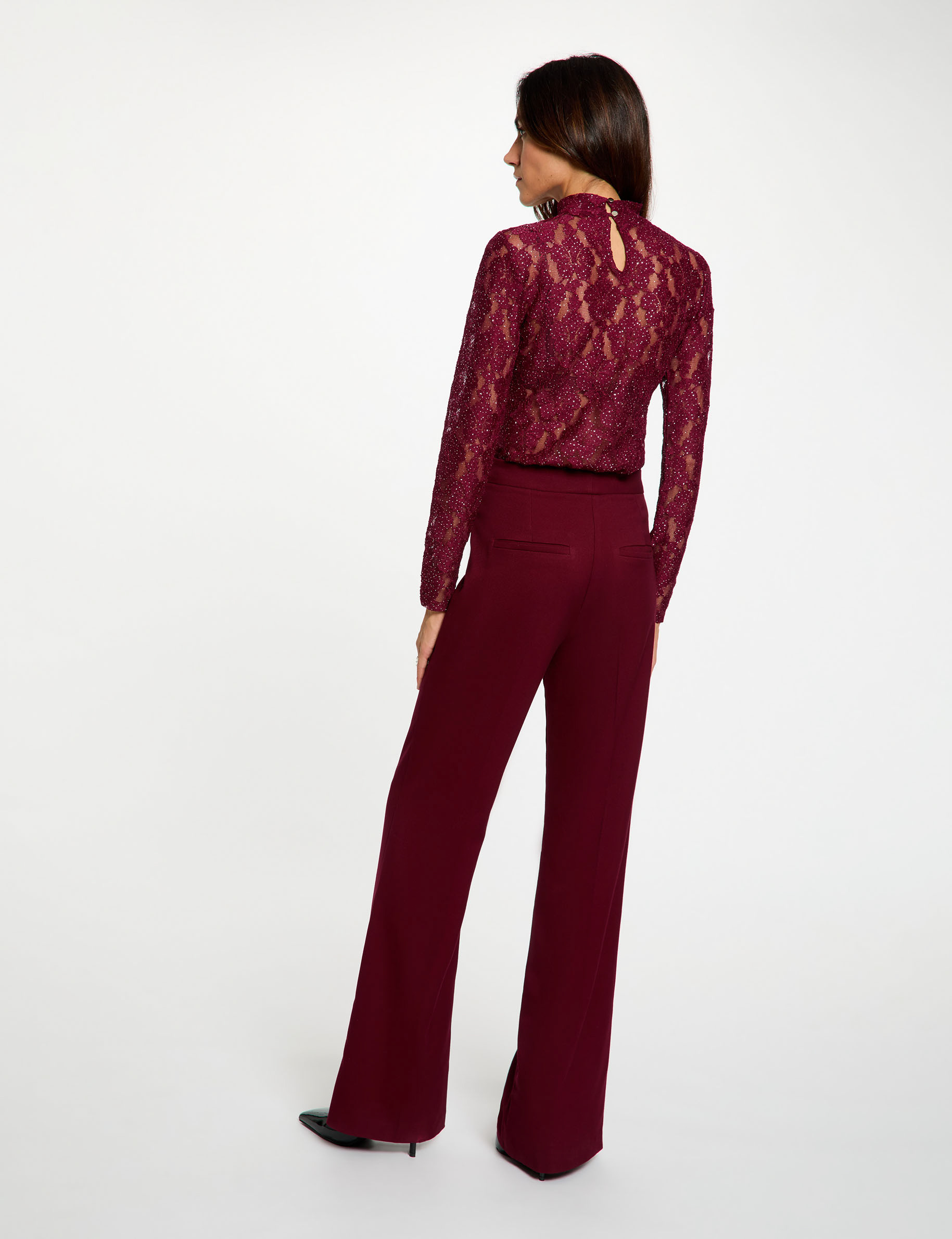 Bootcut-Hose bordeaux damen