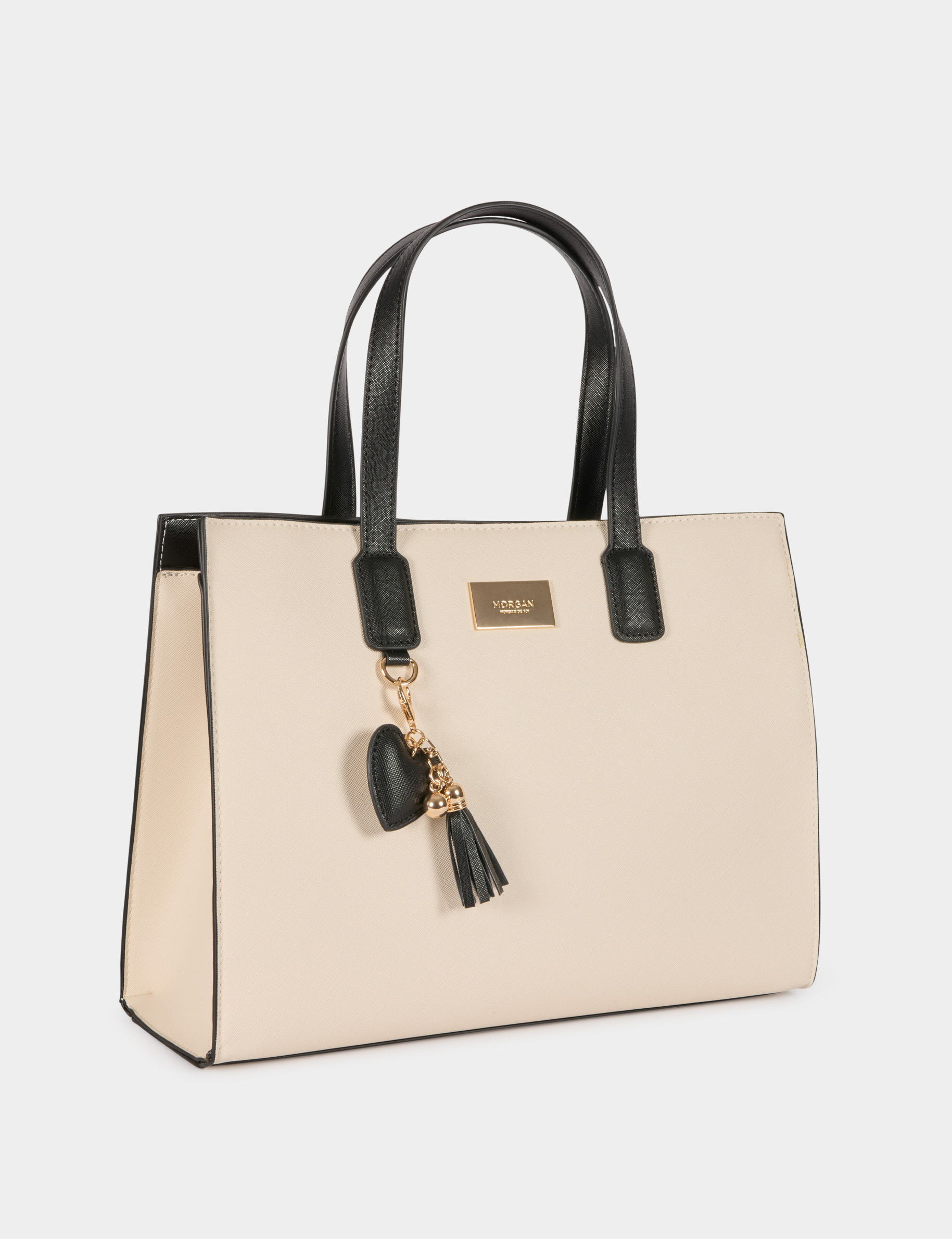 Shopper aus Kunstleder elfenbein damen