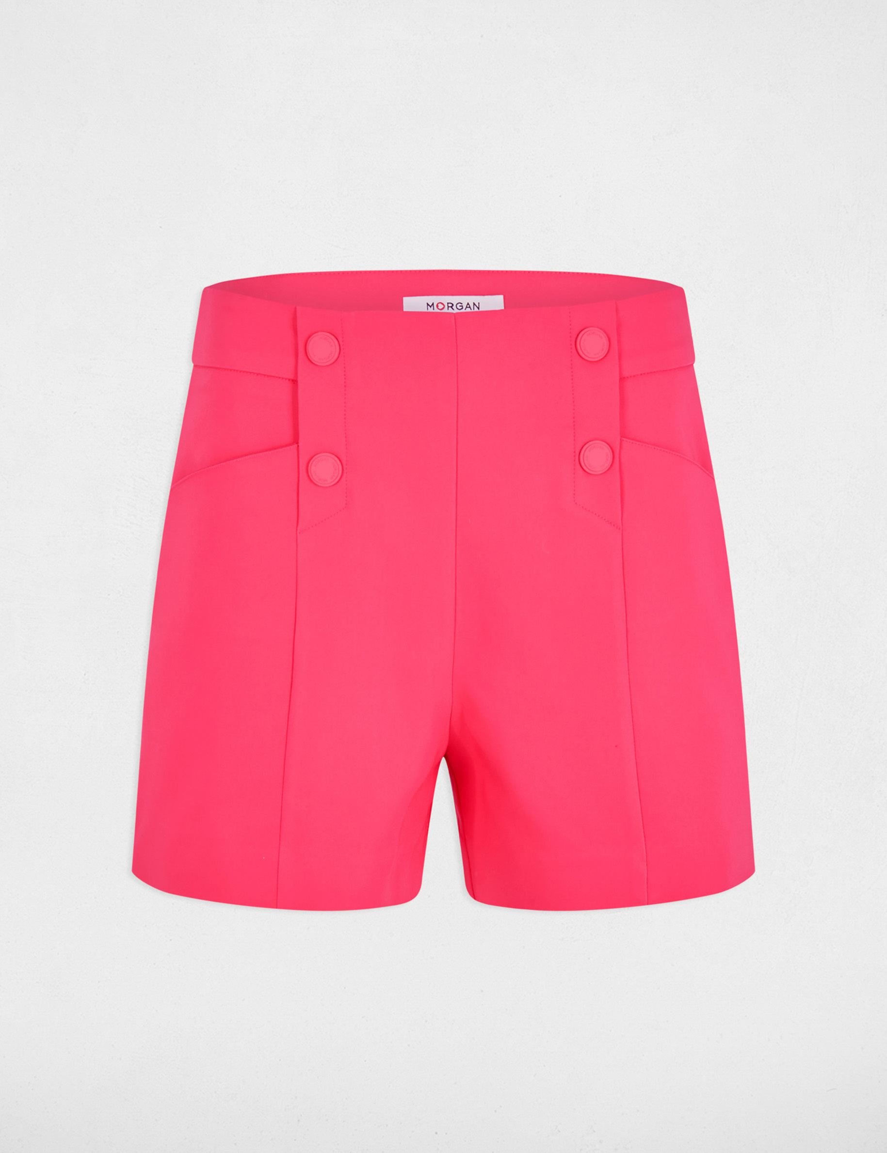 gerade geschnittene shorts mit abnahern fuschia rot damen Gerade geschnittene Shorts mit Abnähern fuschia rot damen