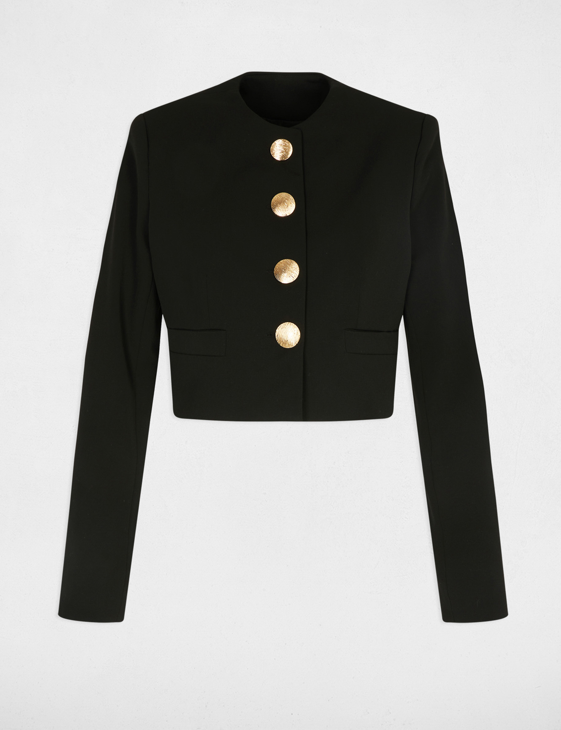 Veste courte sans manches noir femme