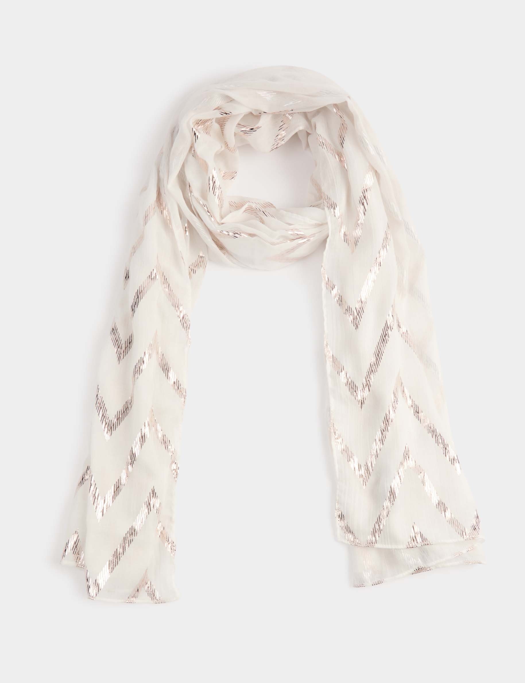Foulard voile l&eacute;ger ivoire femme