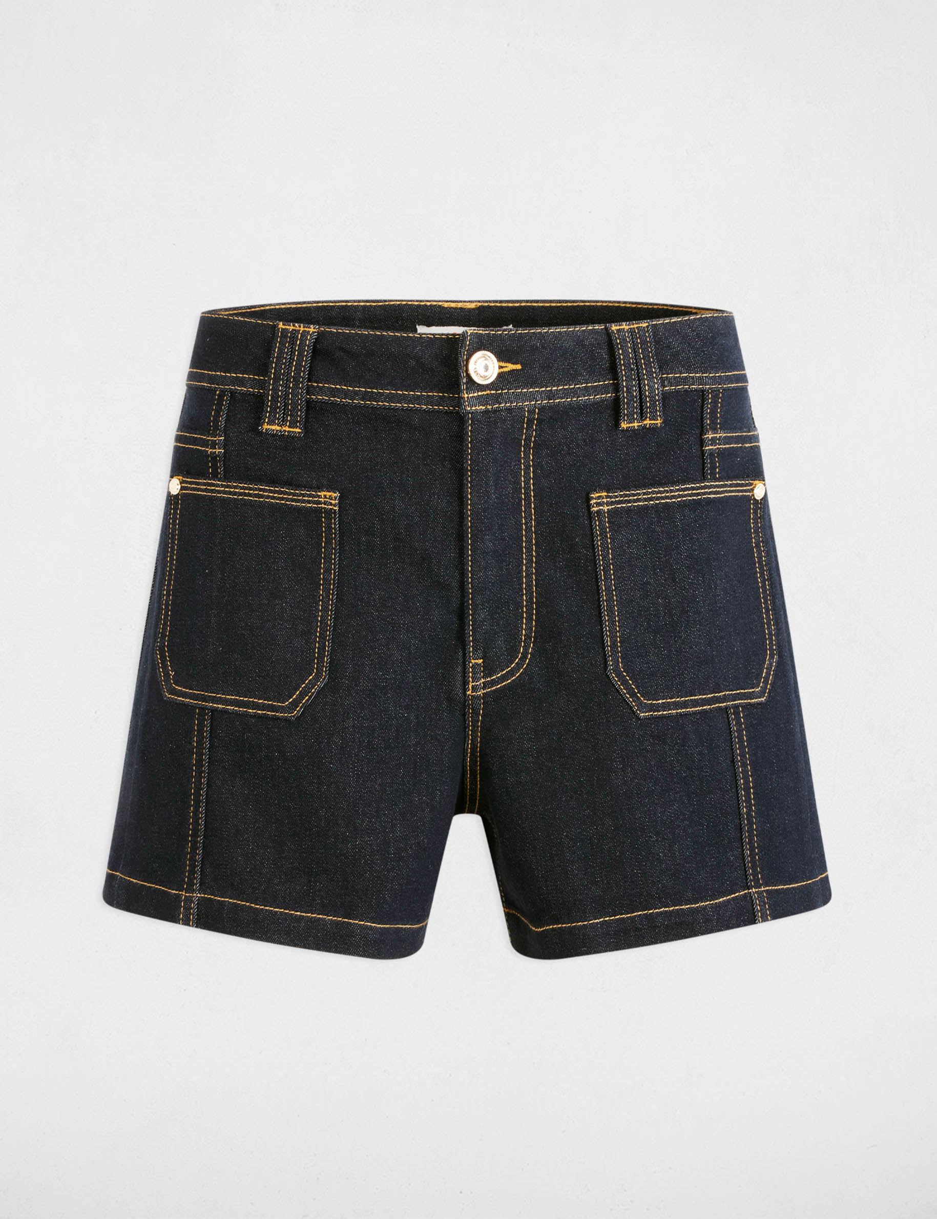 short taille haute en jean denim brut femme Short taille haute en jean denim brut femme