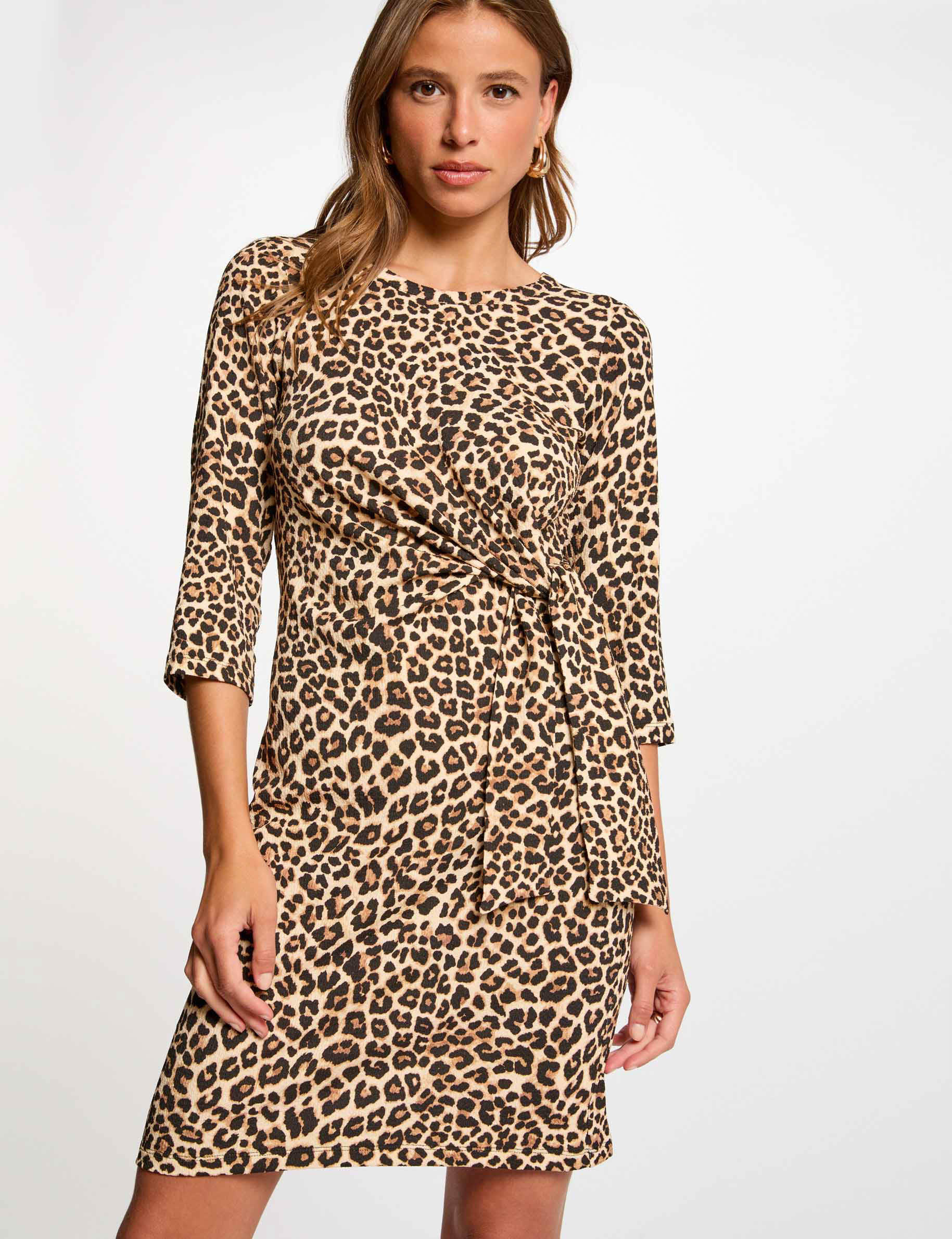 robe courte ajustee imprimee multicolore femme Robe courte ajustée imprimée multicolore femme