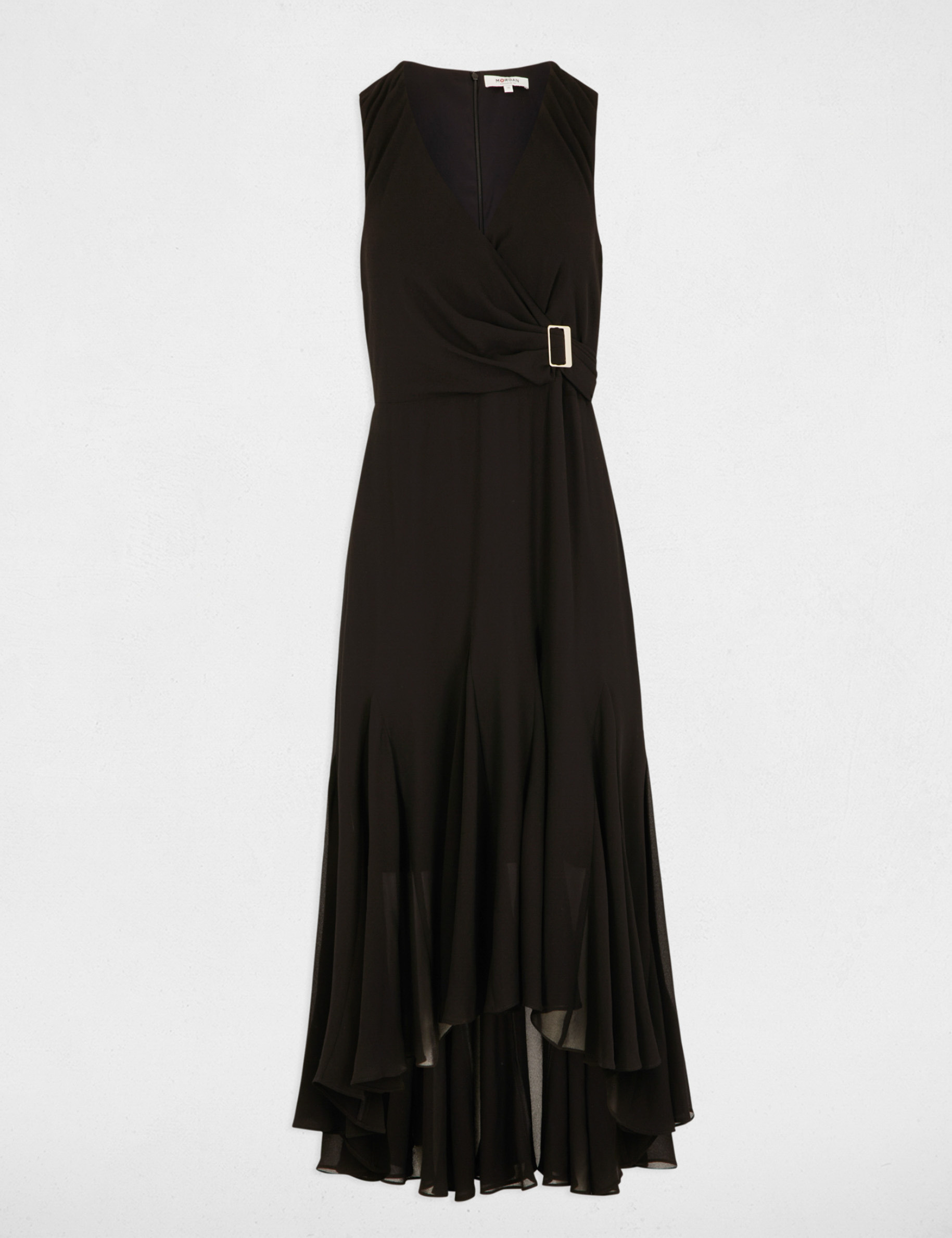 robe midi droite fluide noir femme Robe midi droite fluide noir femme