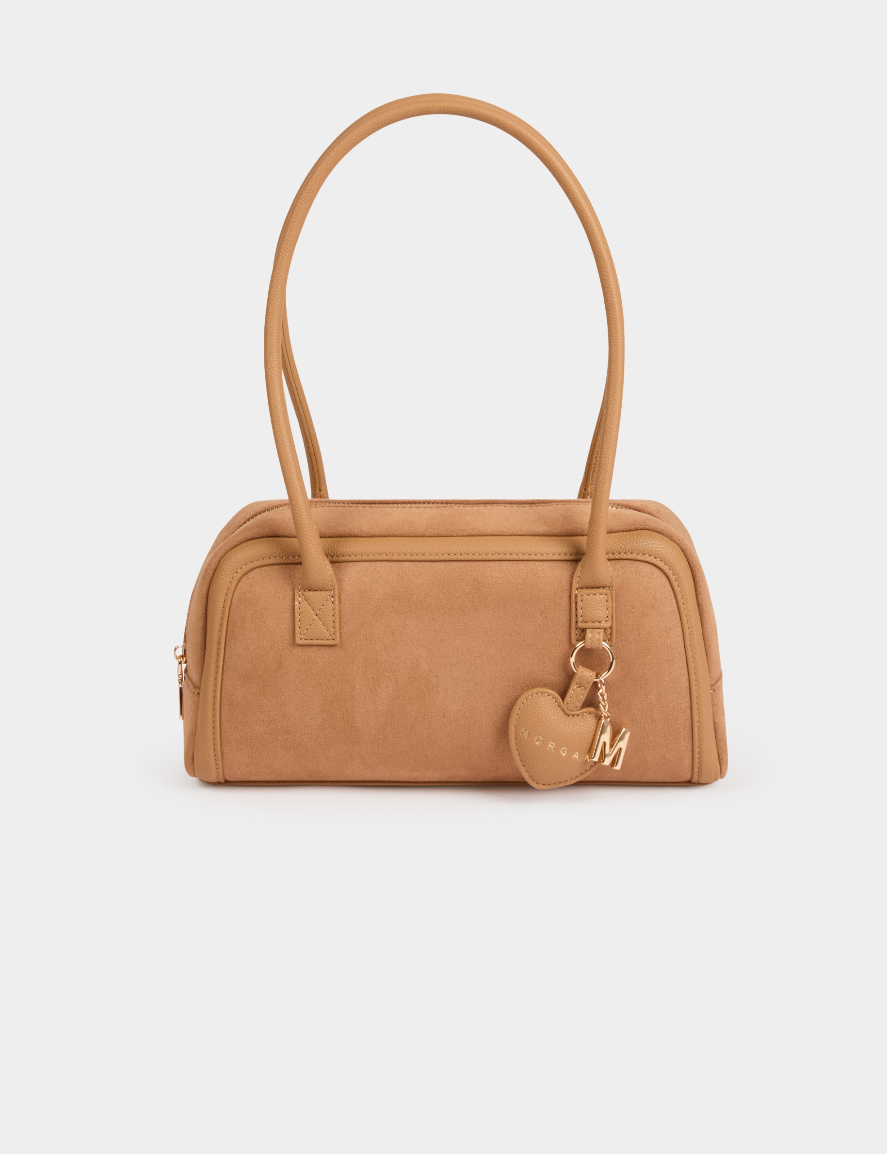 Sac baguette su&eacute;dine beige femme
