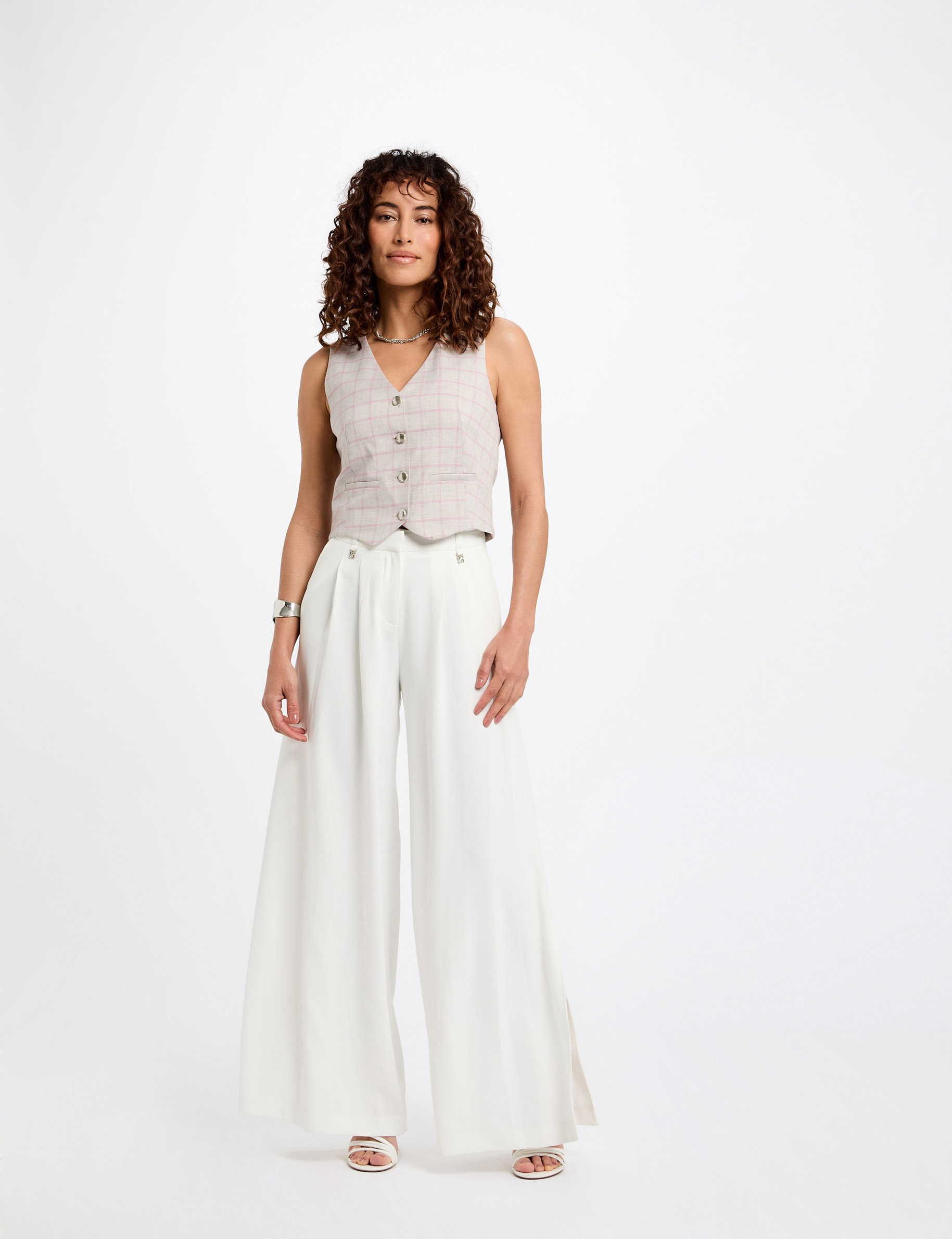 veston sans manches a carreaux multicolore femme mehrfarbig damen