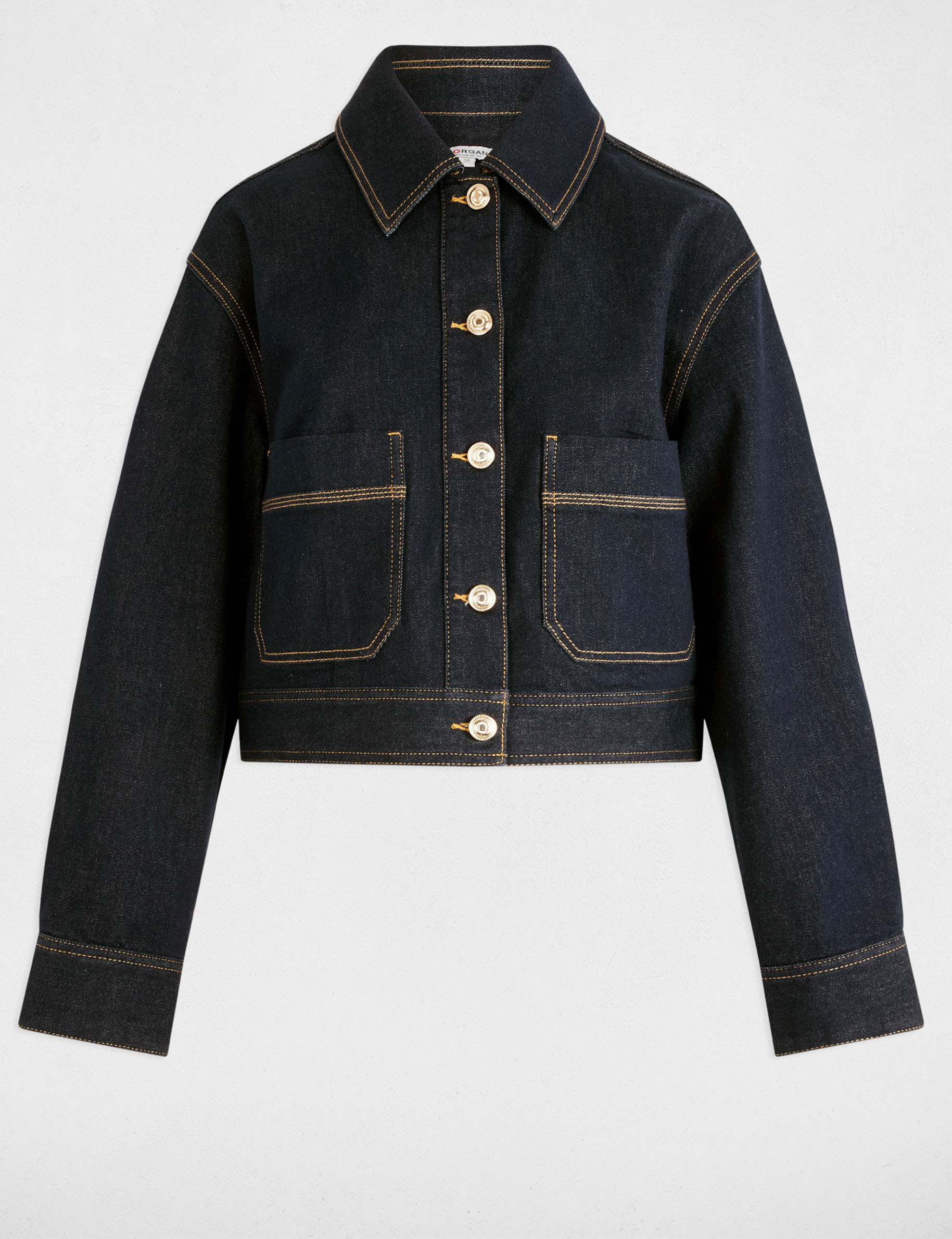 blouson court en jean denim brut femme Blouson court en jean denim brut femme