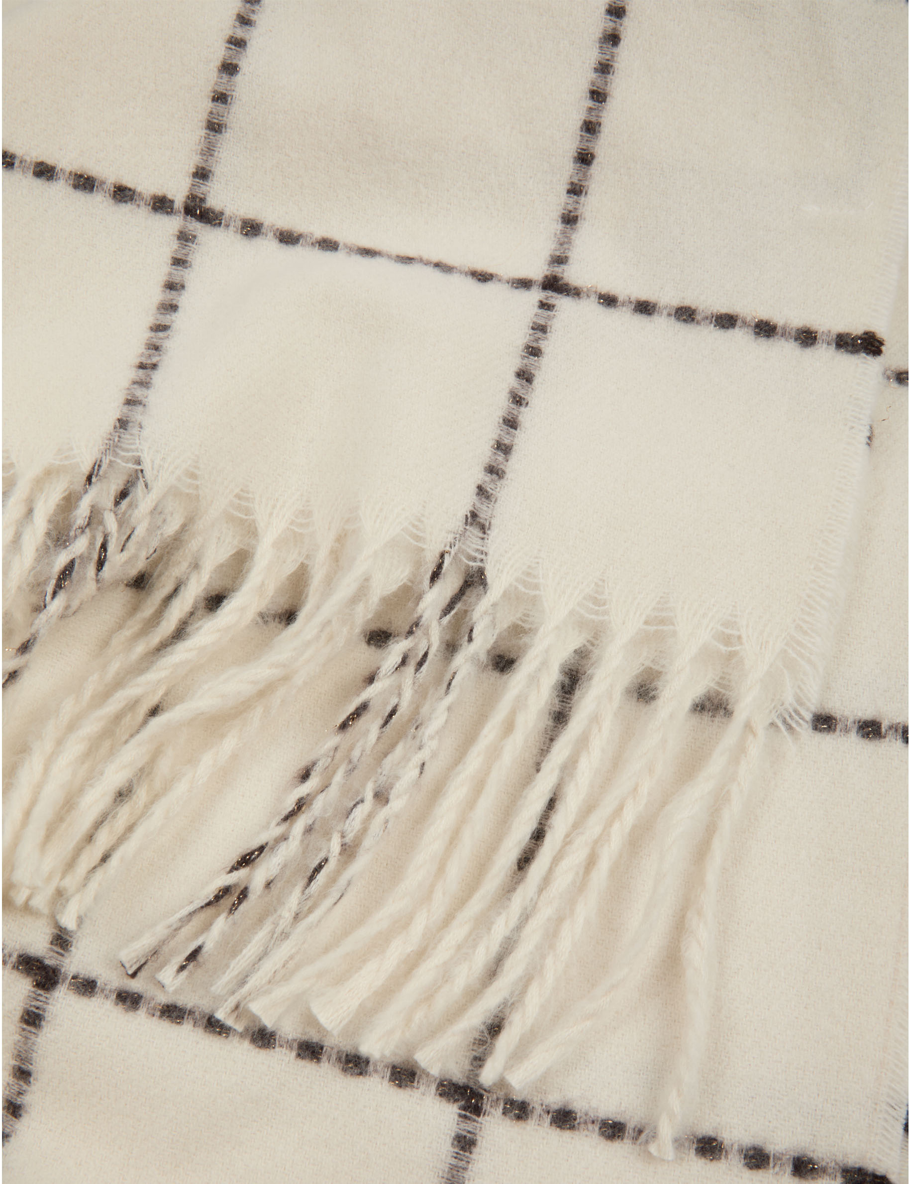 &Eacute;charpe &agrave; carreaux blanc femme