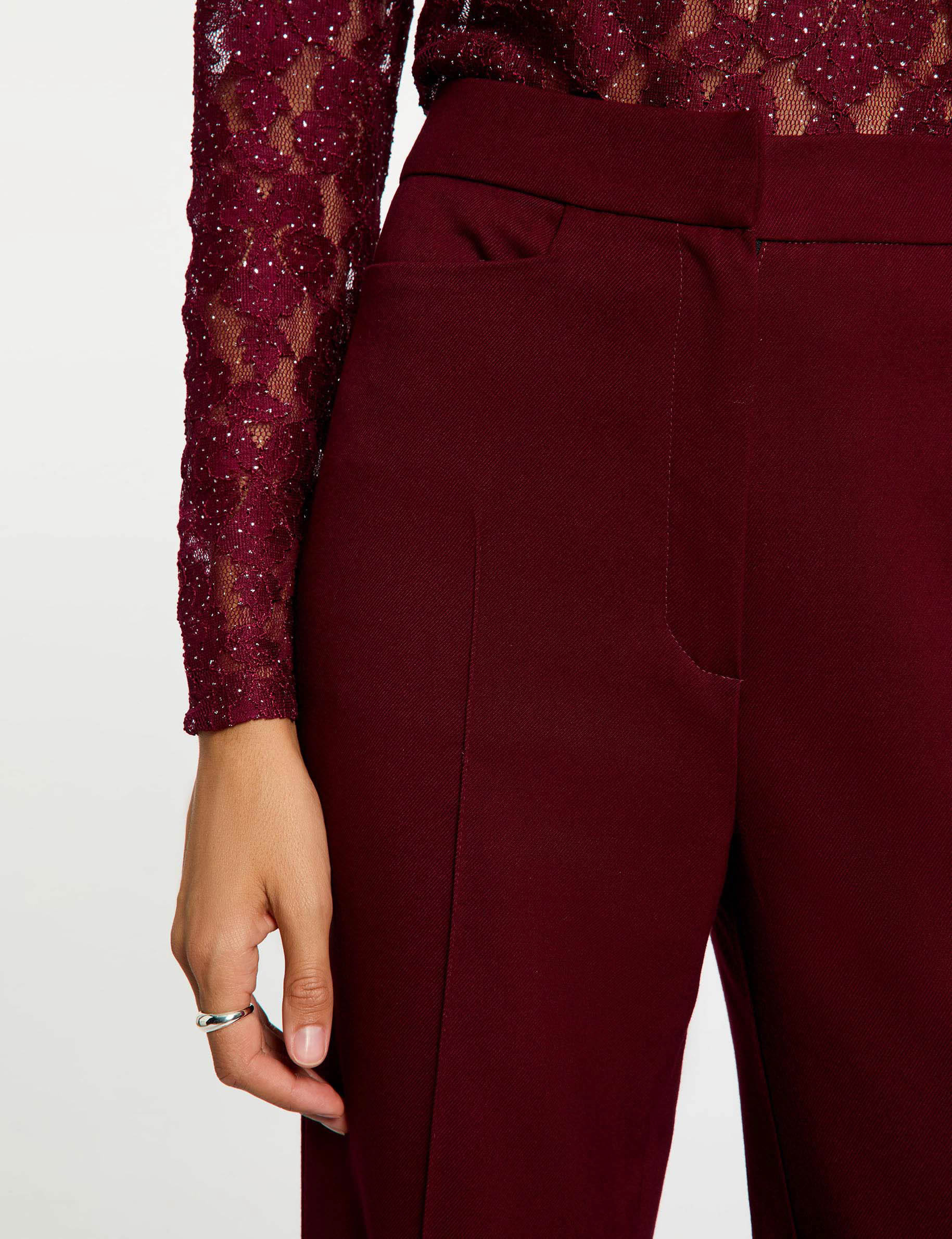 Bootcut-Hose bordeaux damen