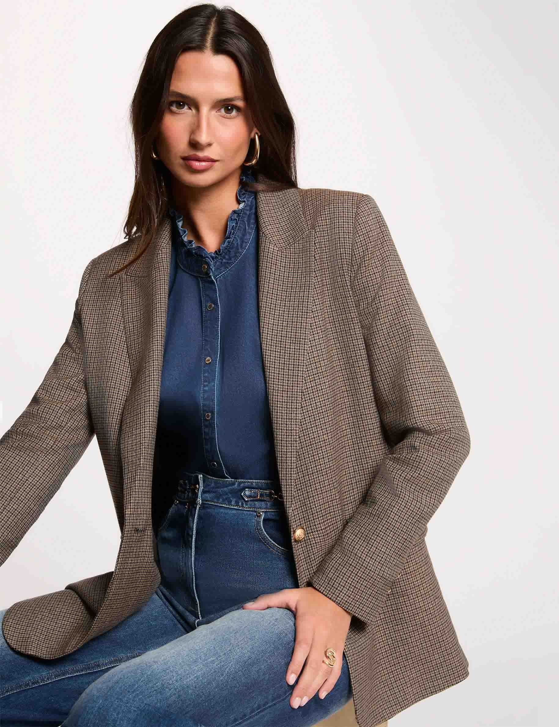 Gerade geschnittener Blazer mehrfarbig damen