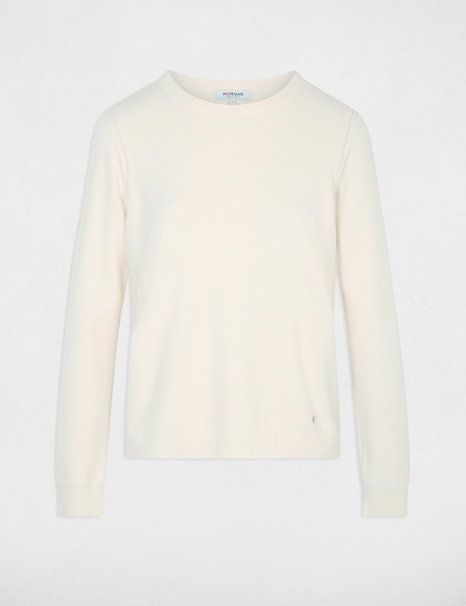 Strickpullover mit Struktur elfenbein damen