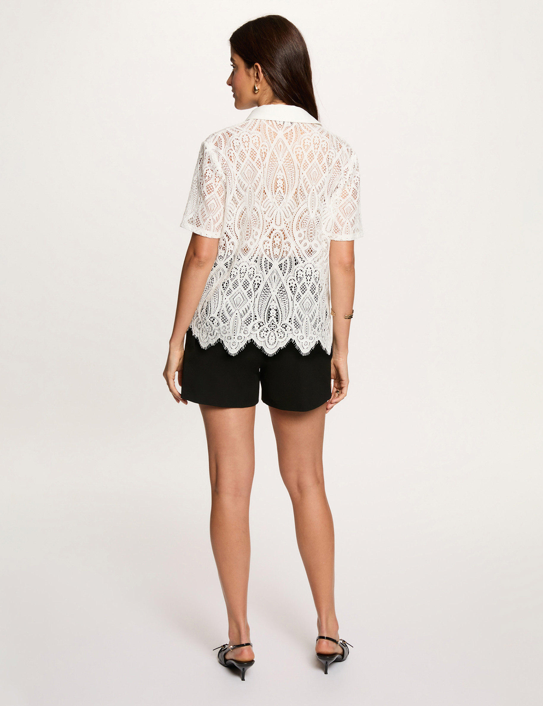 Short taille haute noir femme