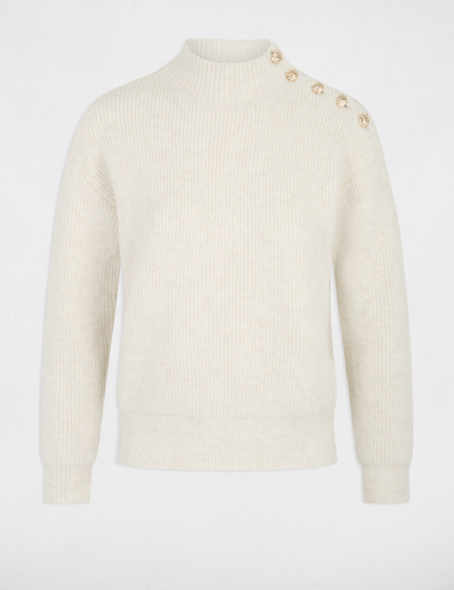 Rollkragenpullover elfenbein damen