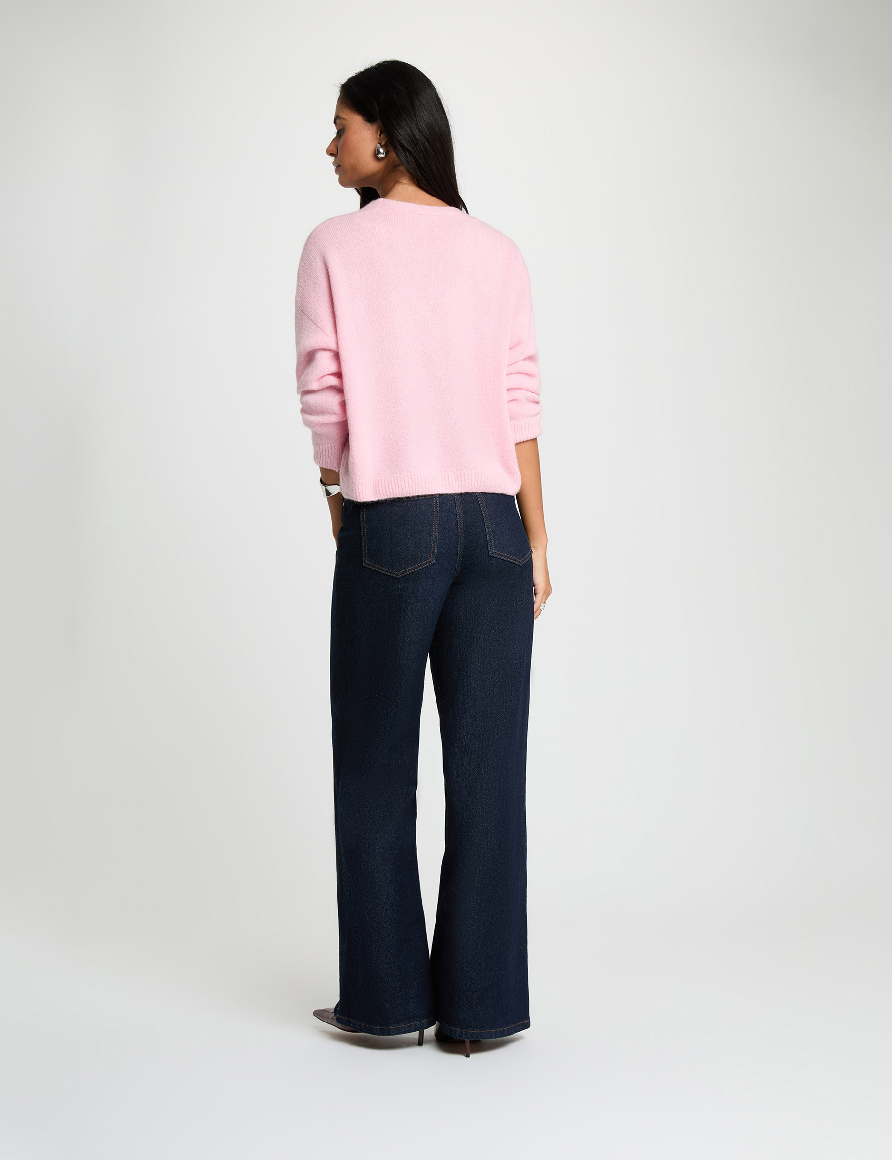 Strickcardigan mit V-Ausschnitt pastellrosa damen