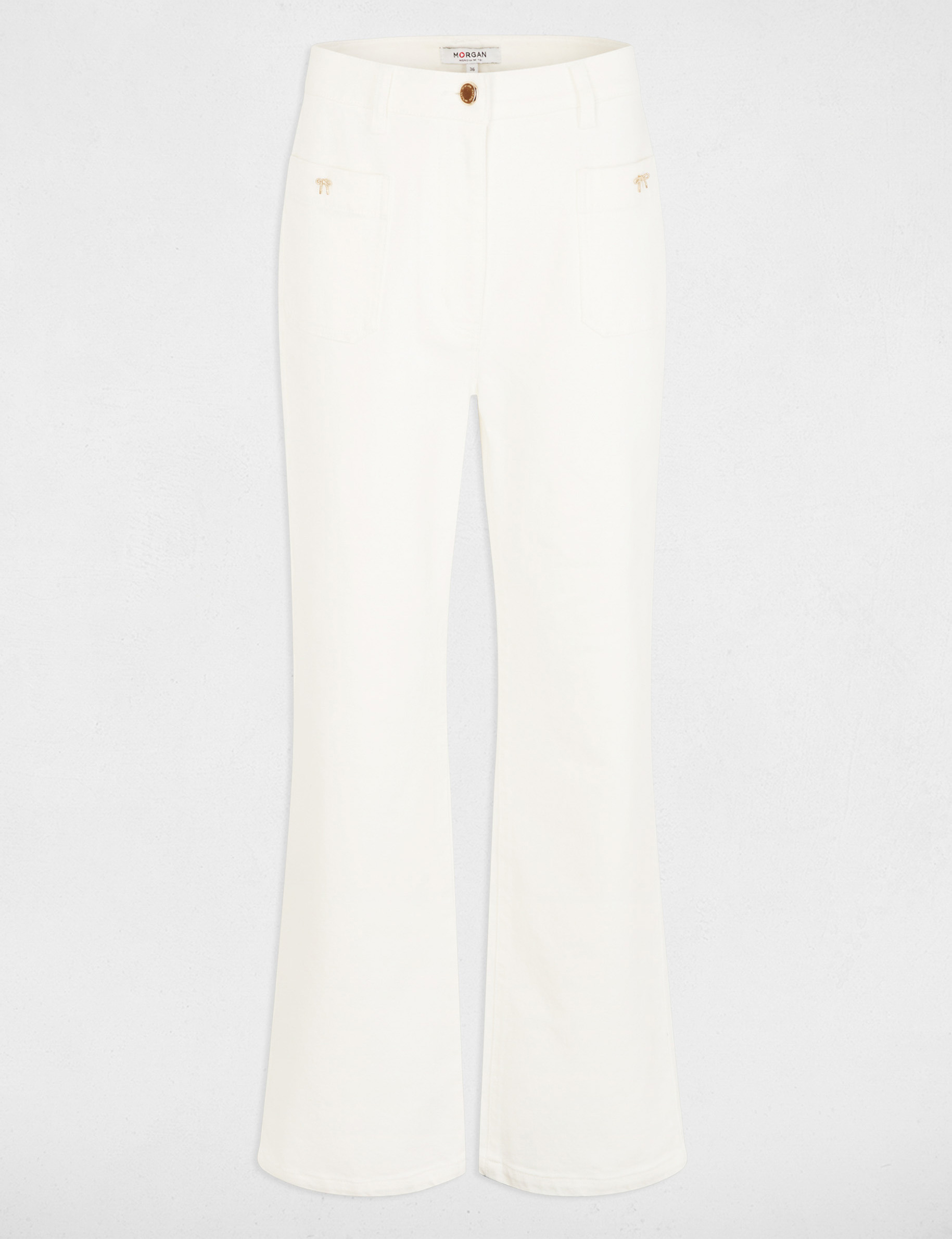 Weit geschnittene 7/8-Jeans weiss damen