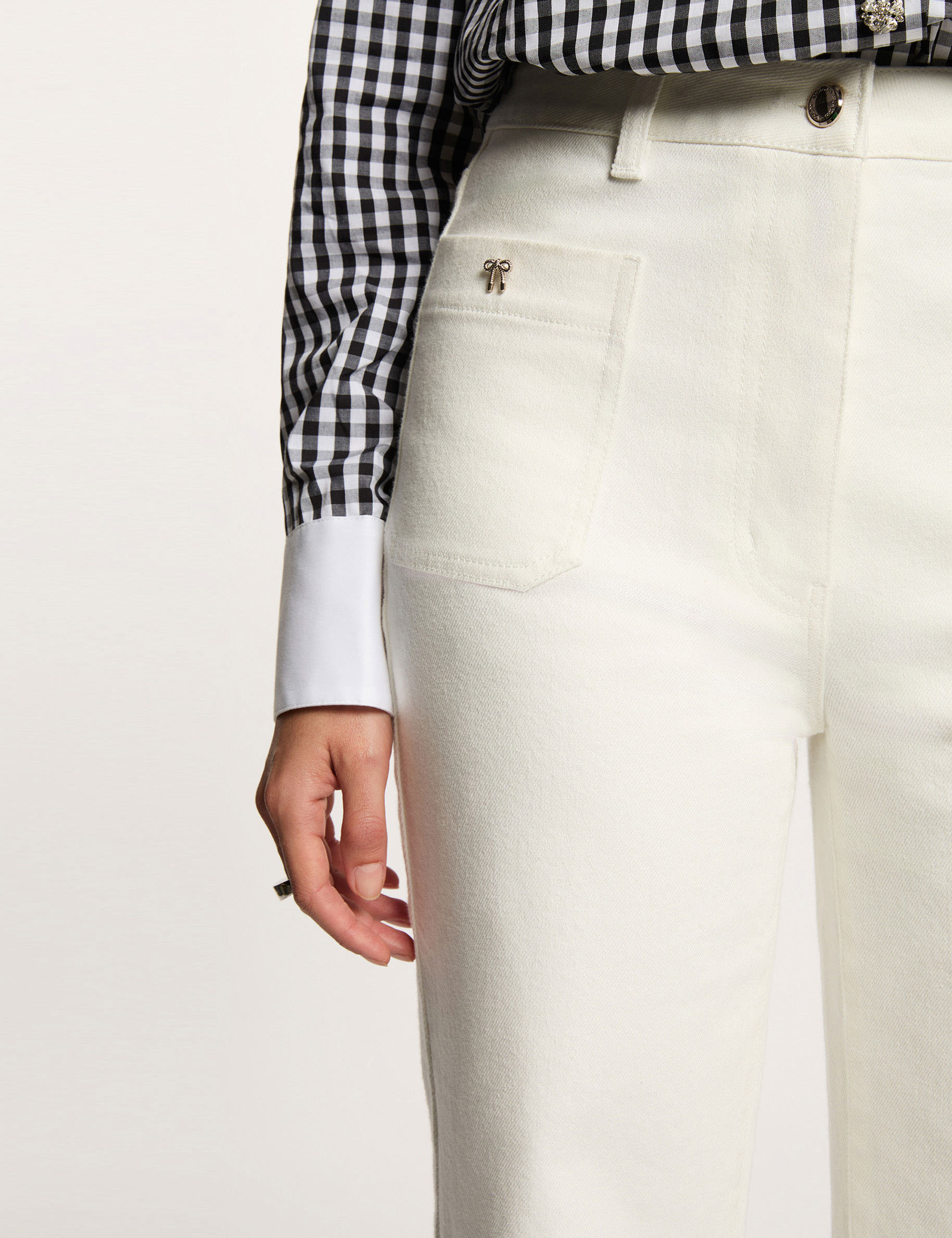 Weit geschnittene 7/8-Jeans weiss damen