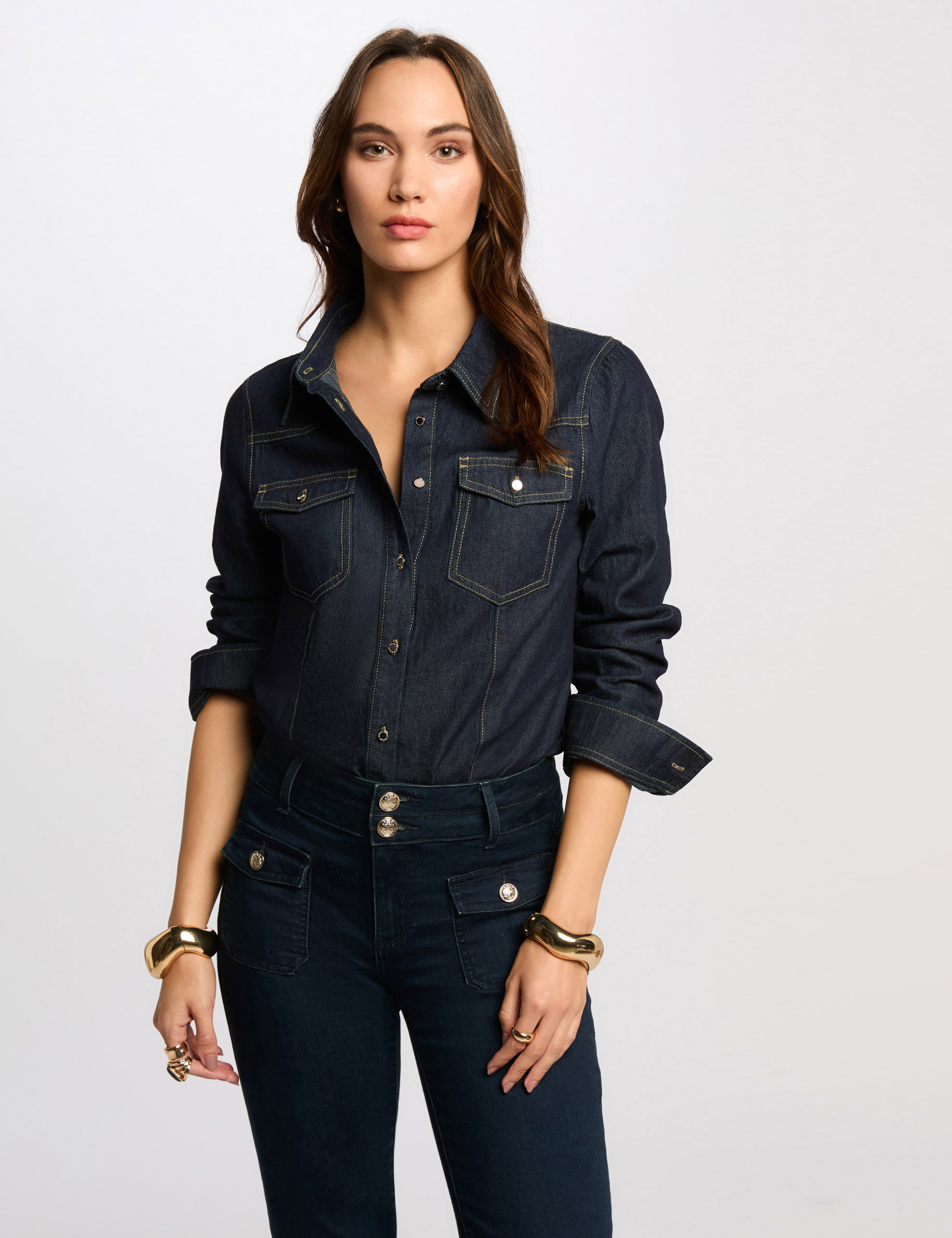 chemise manches longues denim brut femme Chemise manches longues denim brut femme