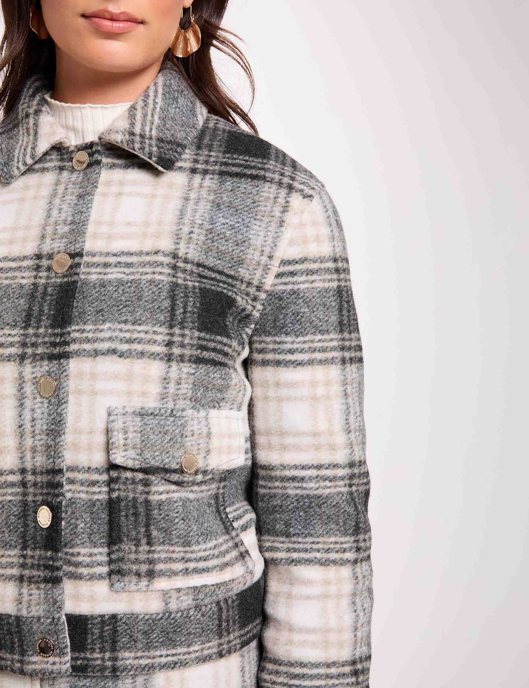 Karierte gerade Jacke mehrfarbig damen