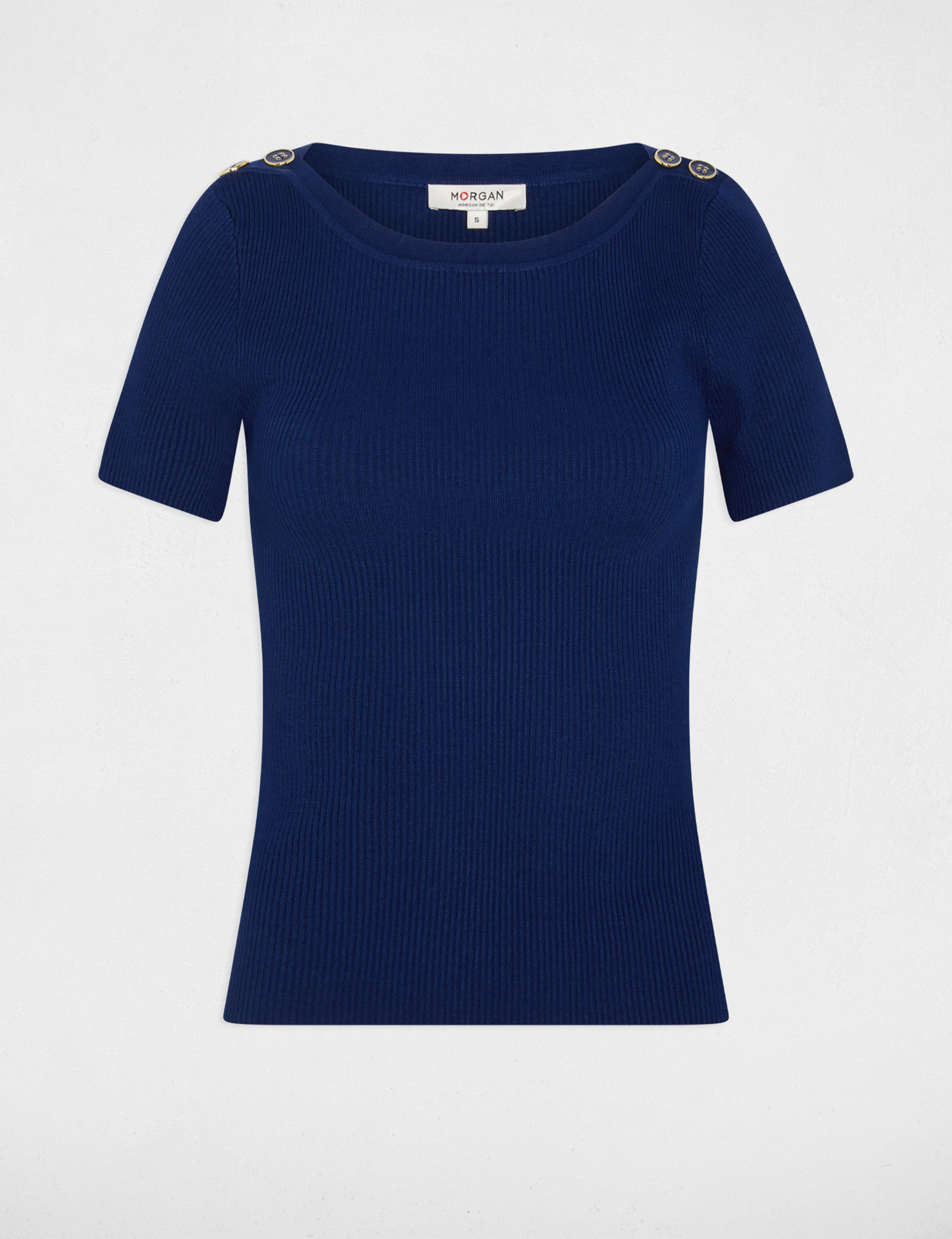 Pullover mit U-Boot-Ausschnitt marineblau damen