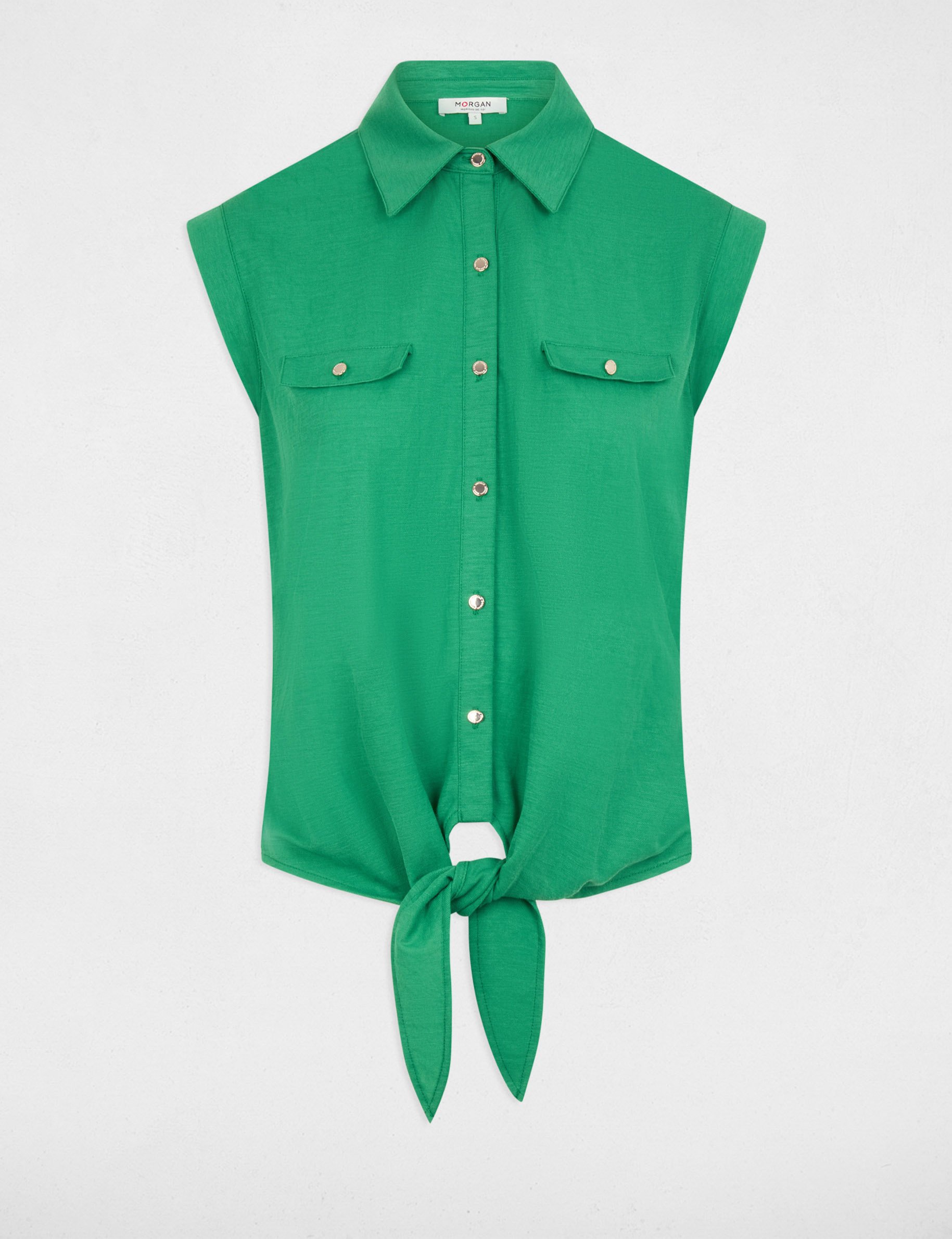 &Auml;rmellose Bluse wiesengr&uuml;n damen