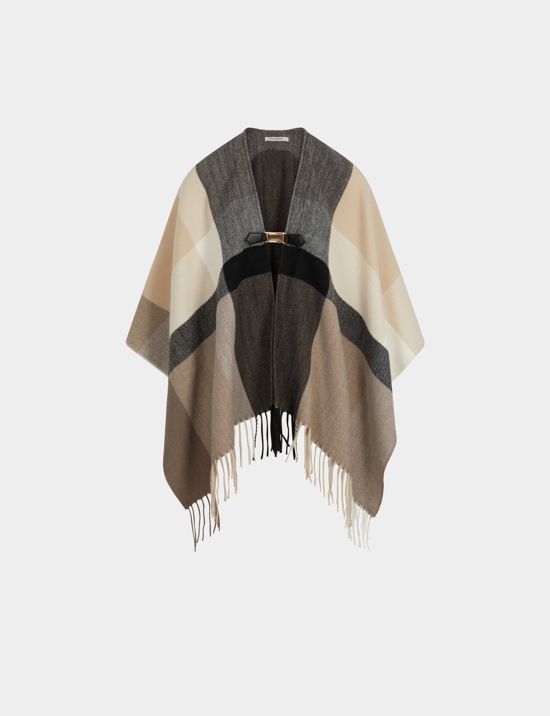Poncho col ouvert multicolore femme